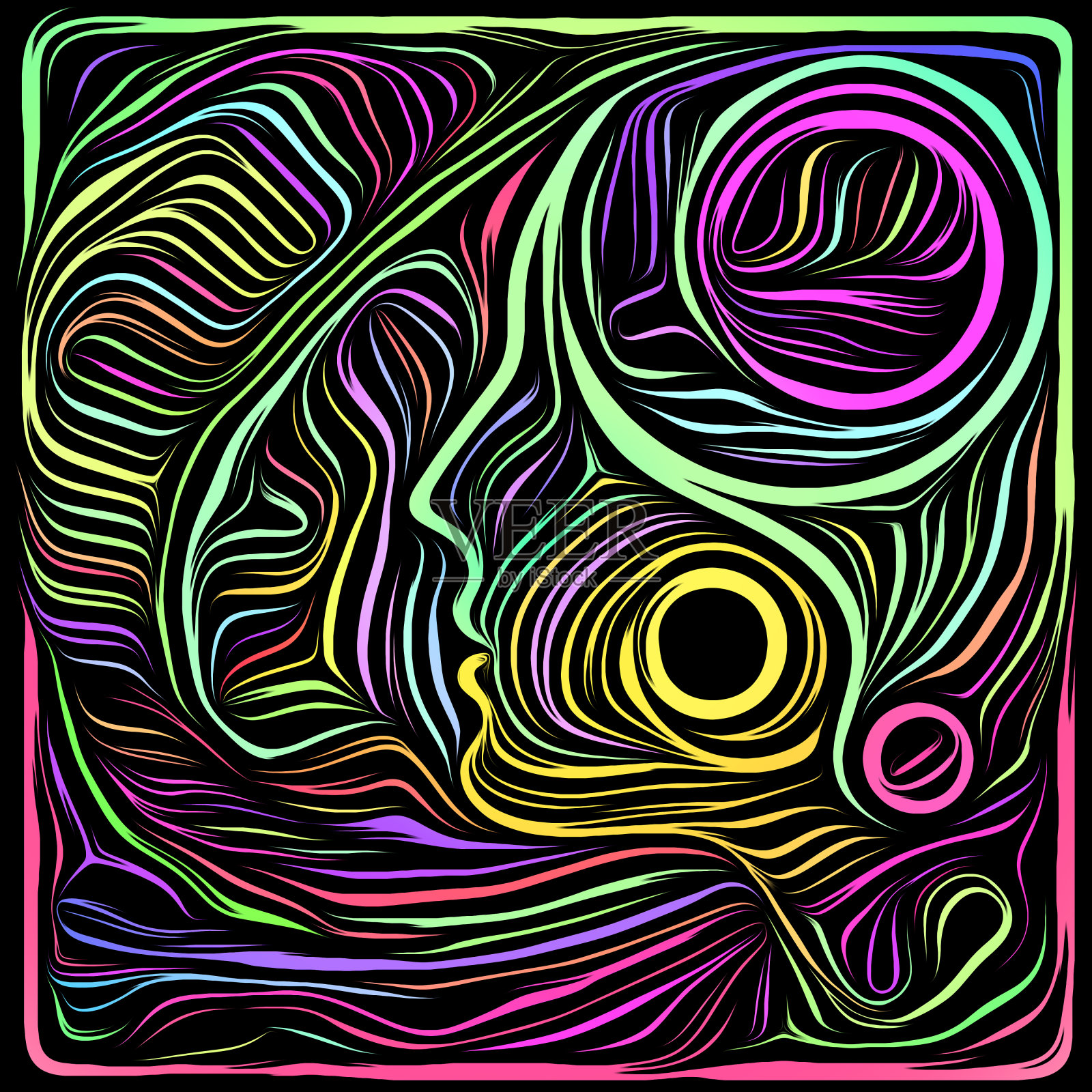 木刻设计的花瓣插画图片素材