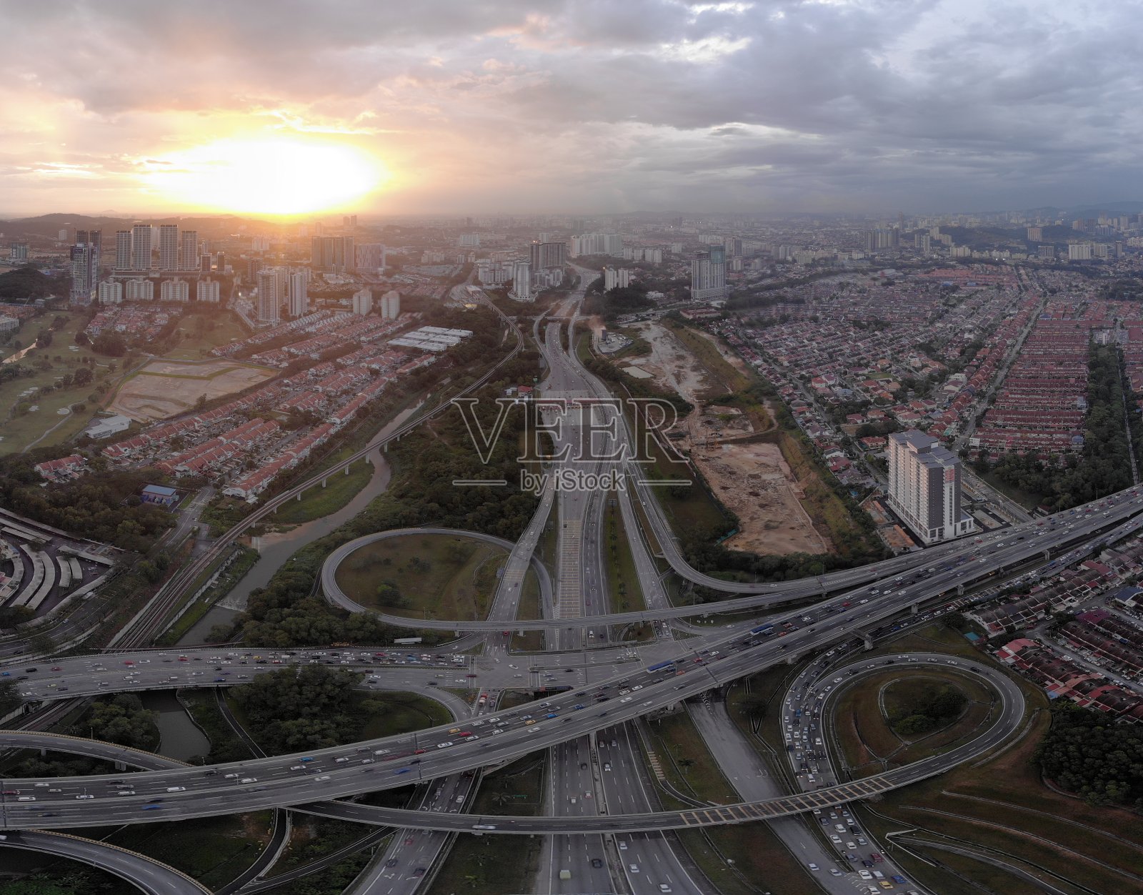 落日高速公路照片摄影图片