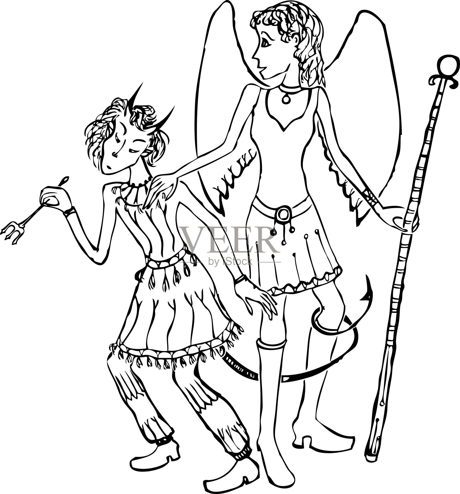 天使在和魔鬼说话设计元素图片