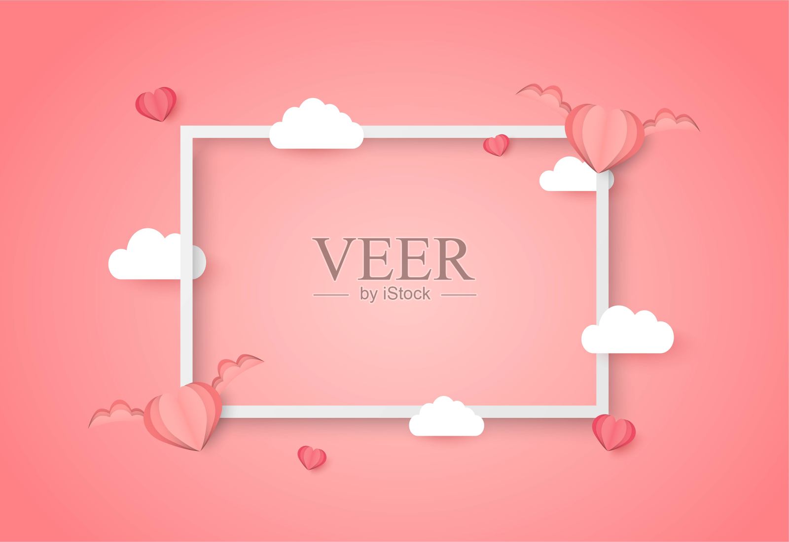 情人节矢量背景与粉色心形插画图片素材