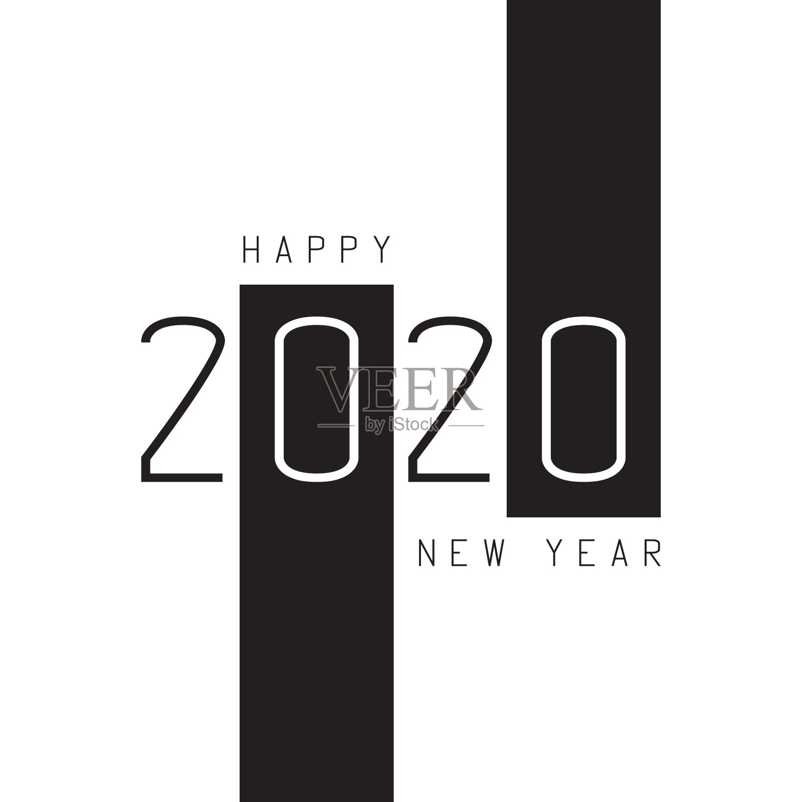 2020年新年贺卡。插画图片素材