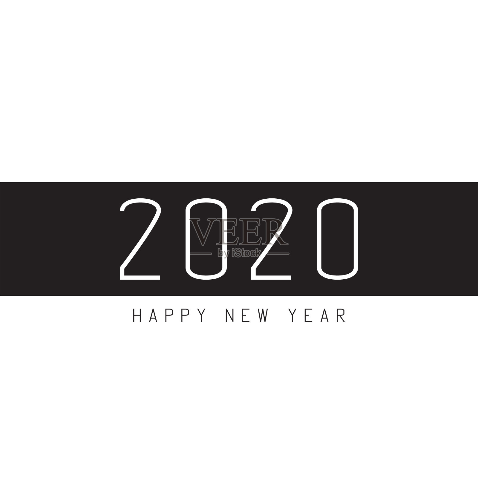 2020年新年贺卡。插画图片素材