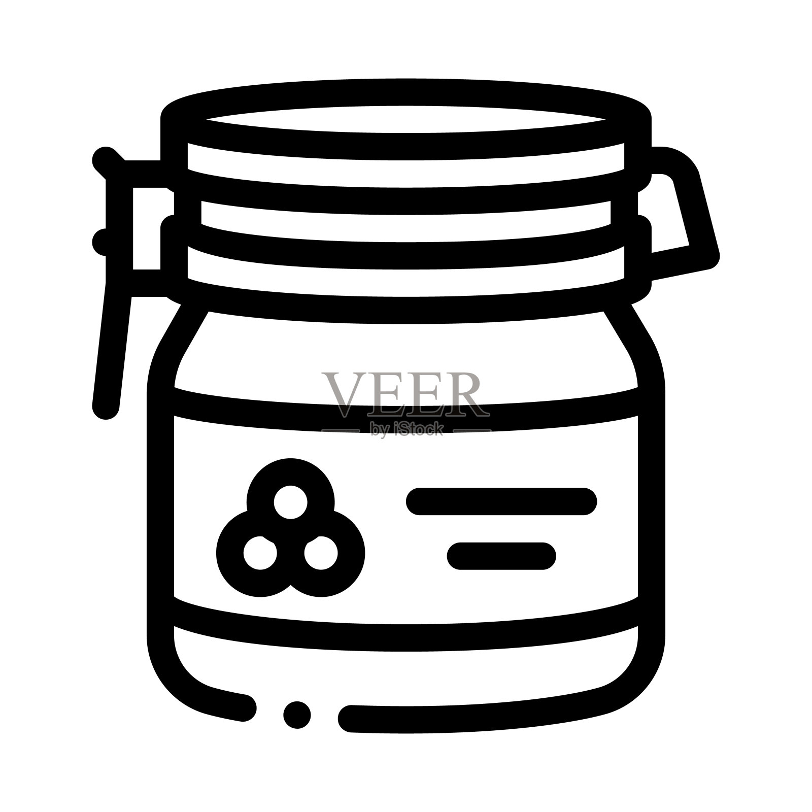 鱼子酱瓶图标矢量轮廓插图插画图片素材