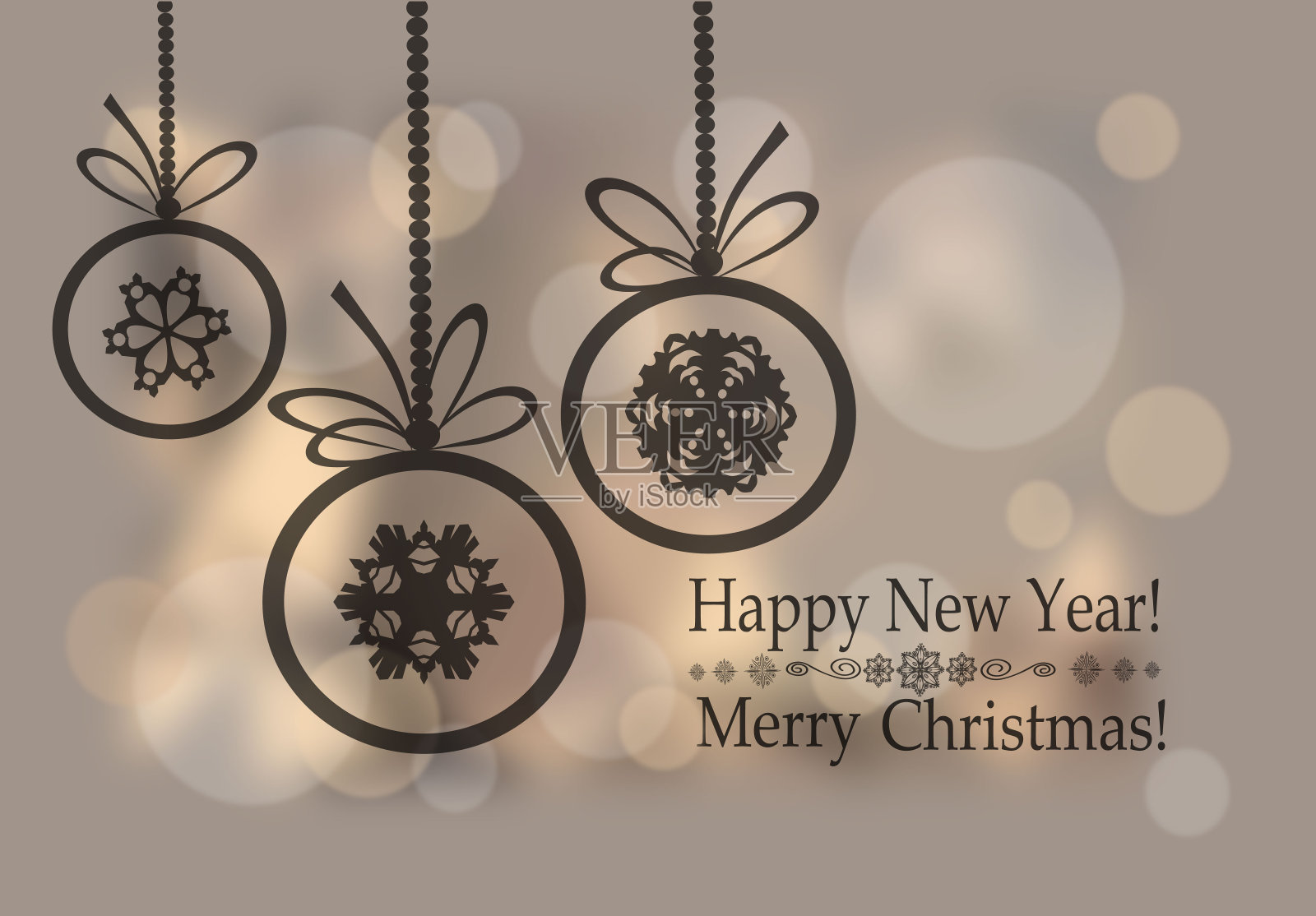 贺卡与圣诞球设计模板素材