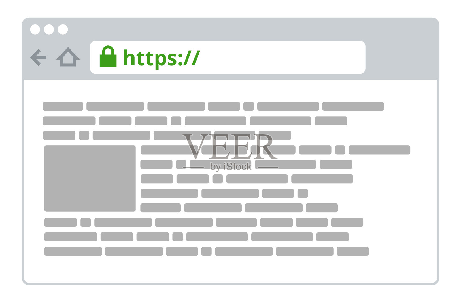 自定义浏览器窗口方案与高亮https安全连接。插画图片素材