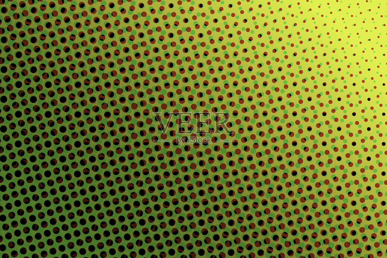 摘要半色调背景的绿色和黄色-漫画书卡通风格插画图片素材