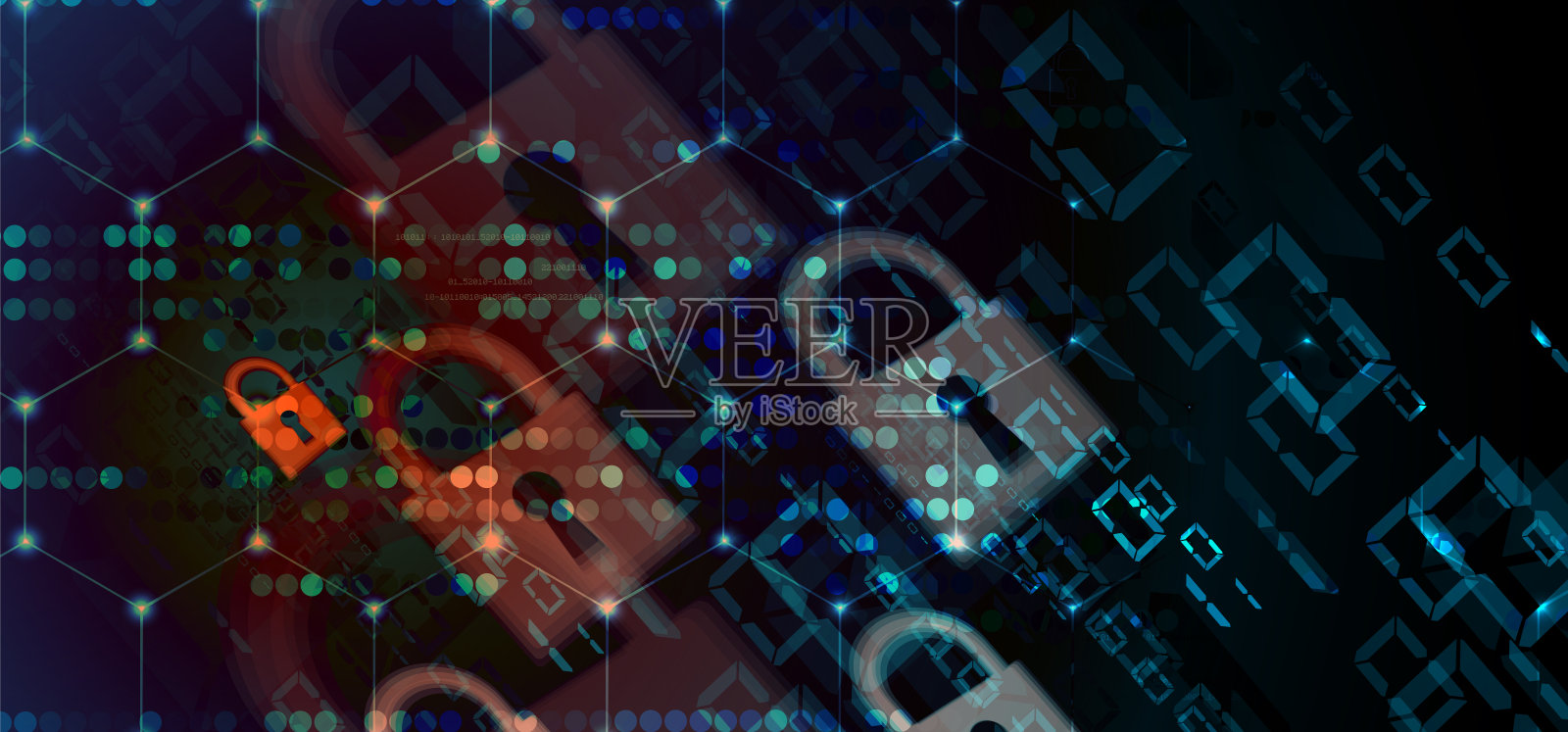 技术安全概念。现代安全数字背景插画图片素材