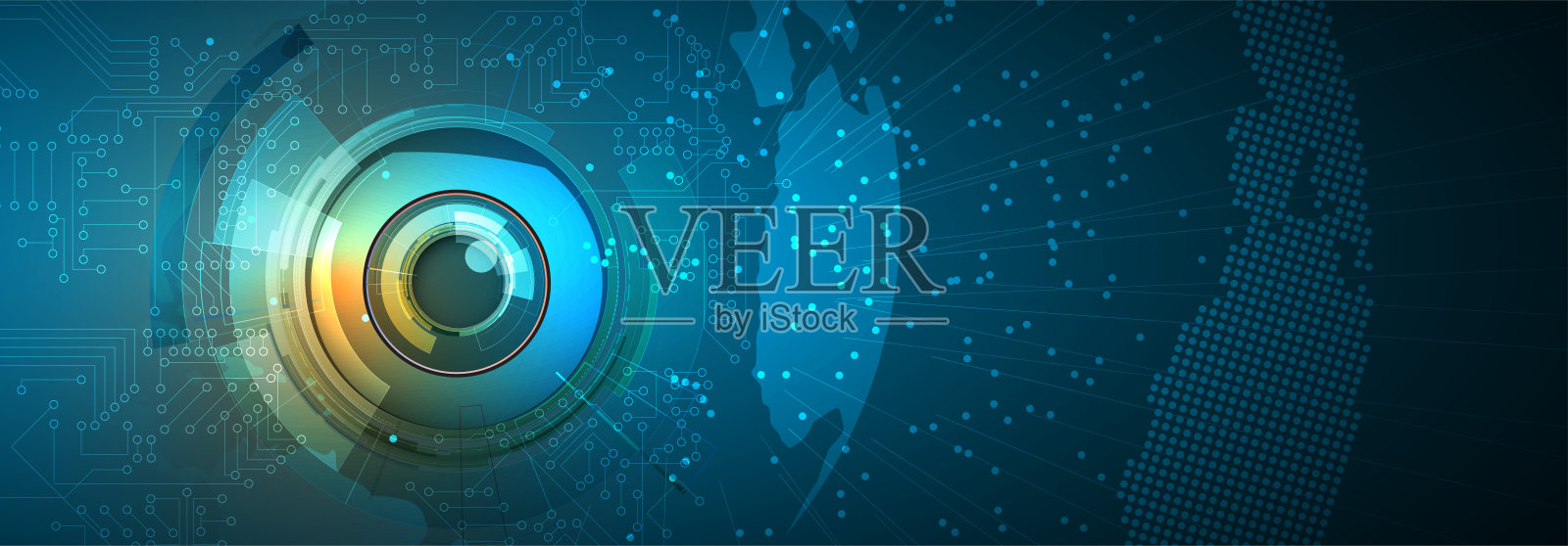 人工智能。网络技术背景。虚拟的概念插画图片素材