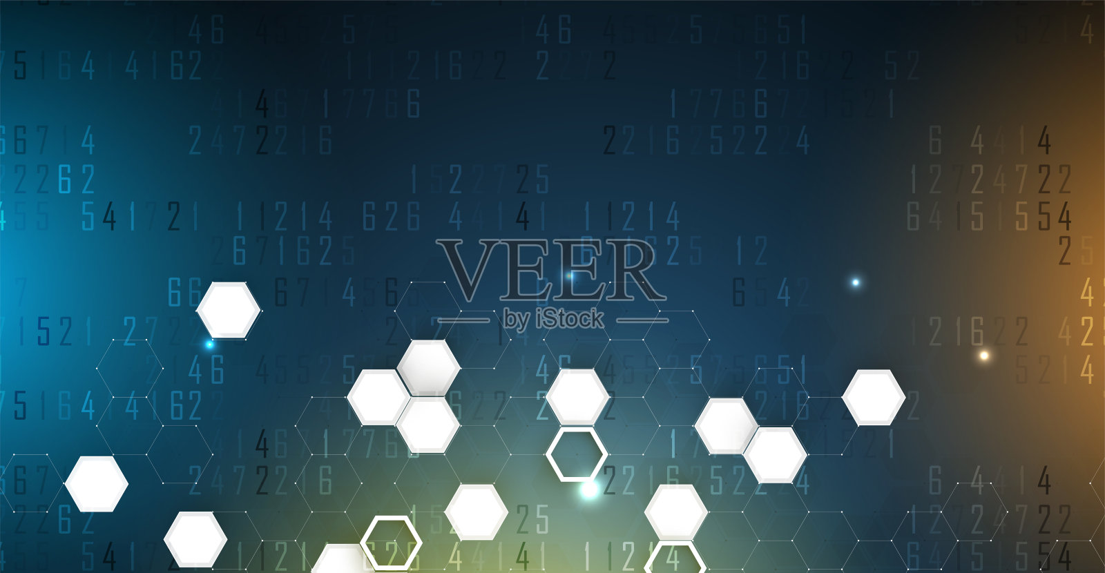 抽象的六角背景。多边形的设计技术。数字未来极简主义插画图片素材