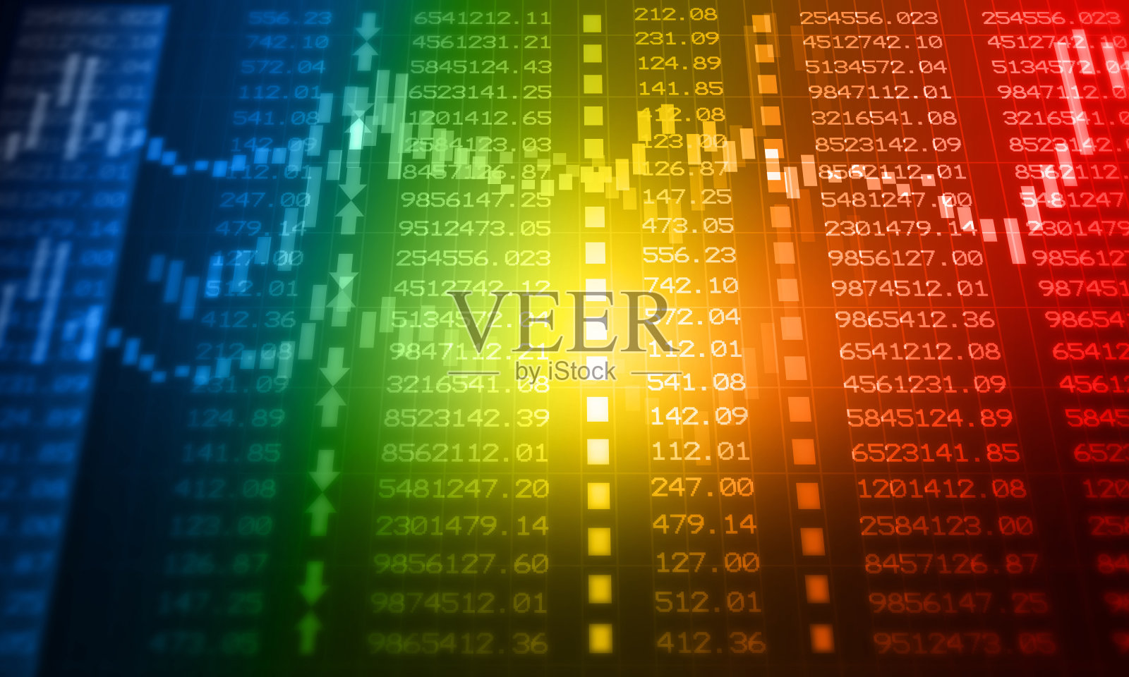 金融股票市场图表与烛台图表照片摄影图片