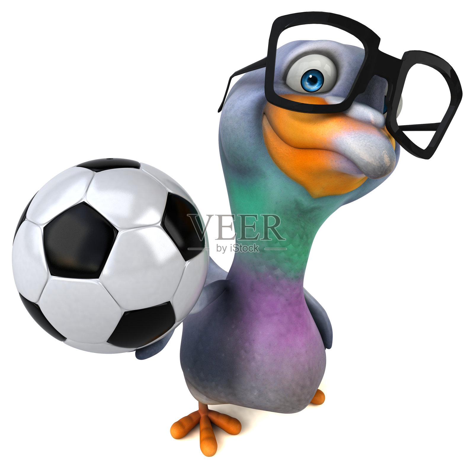 有趣的鸽子- 3D插图照片摄影图片