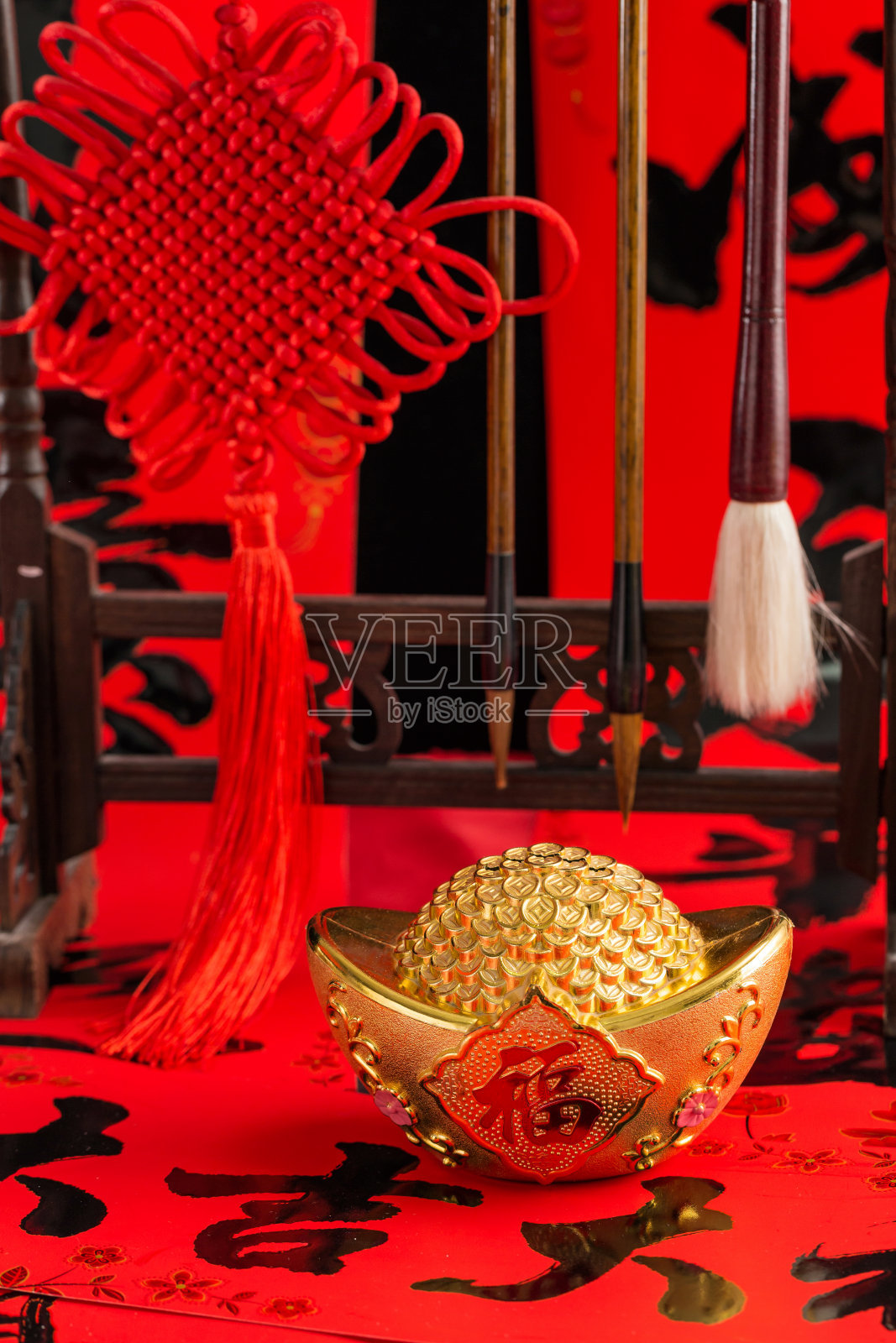 春节背景春节资料(中文翻译:祝福，生意兴隆，生意兴隆，好运和财富，一切都好即好，发财)照片摄影图片