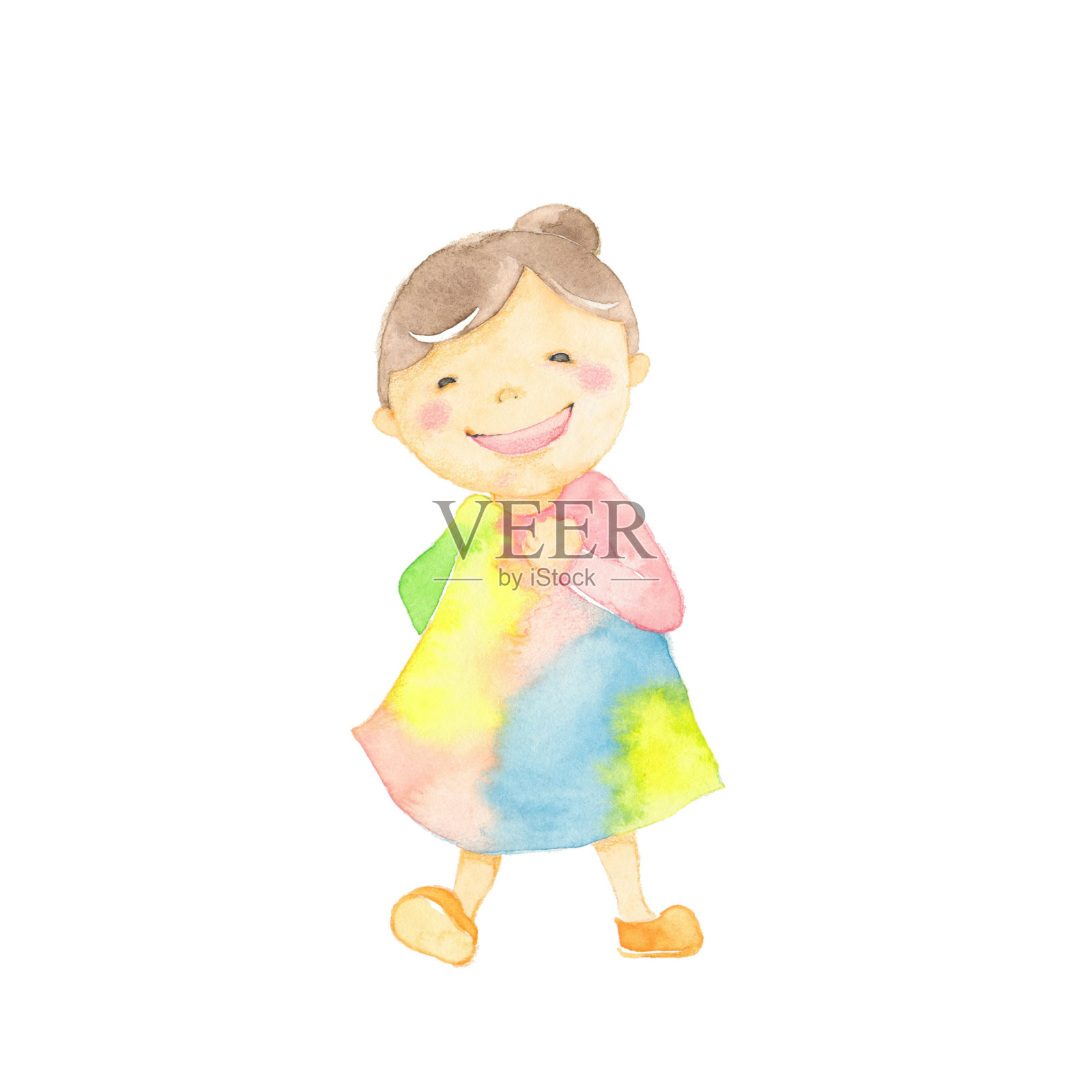 彩虹色的衣服插画图片素材