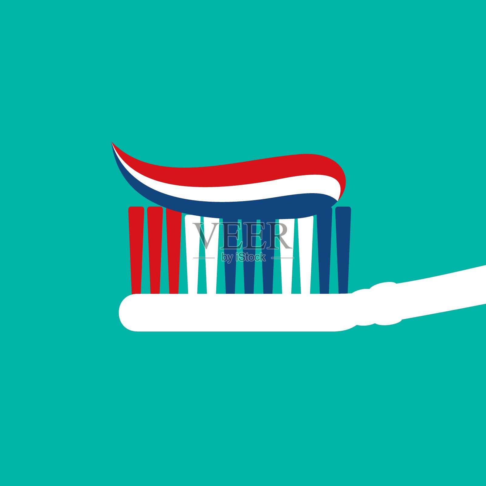 53红白蓝牙膏插画图片素材