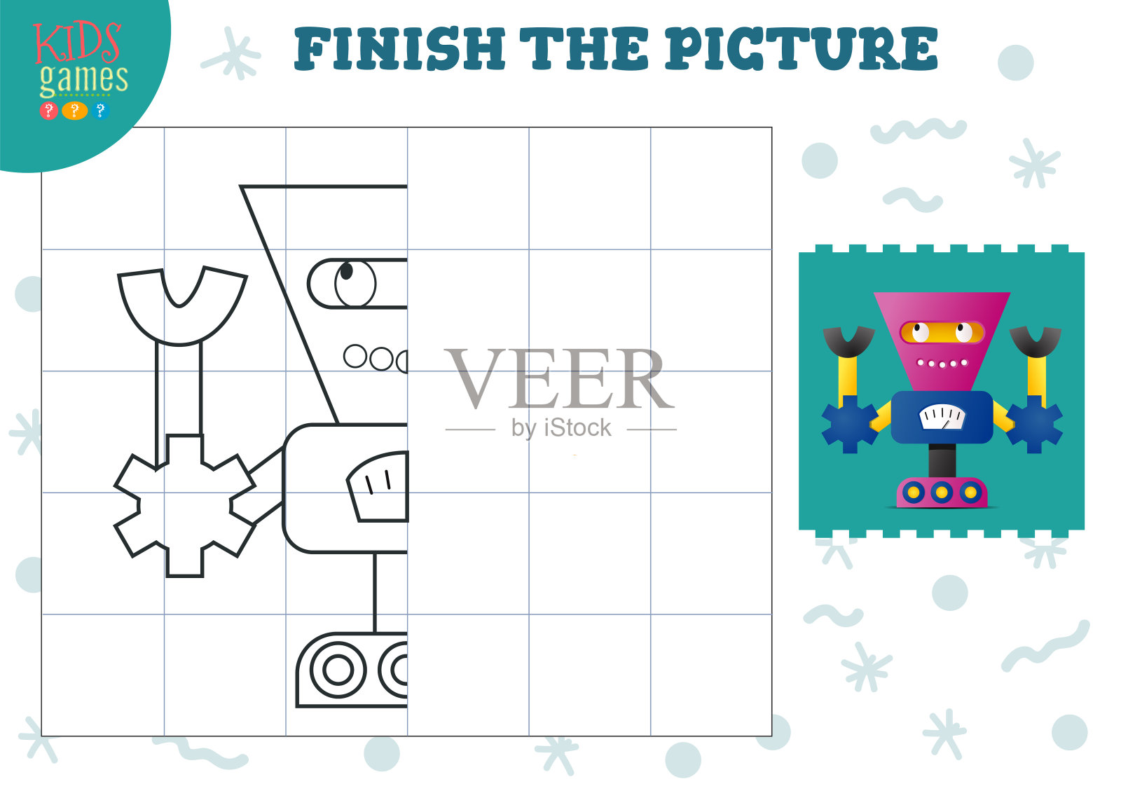 复制并完成图片矢量空白游戏，插图。插画图片素材