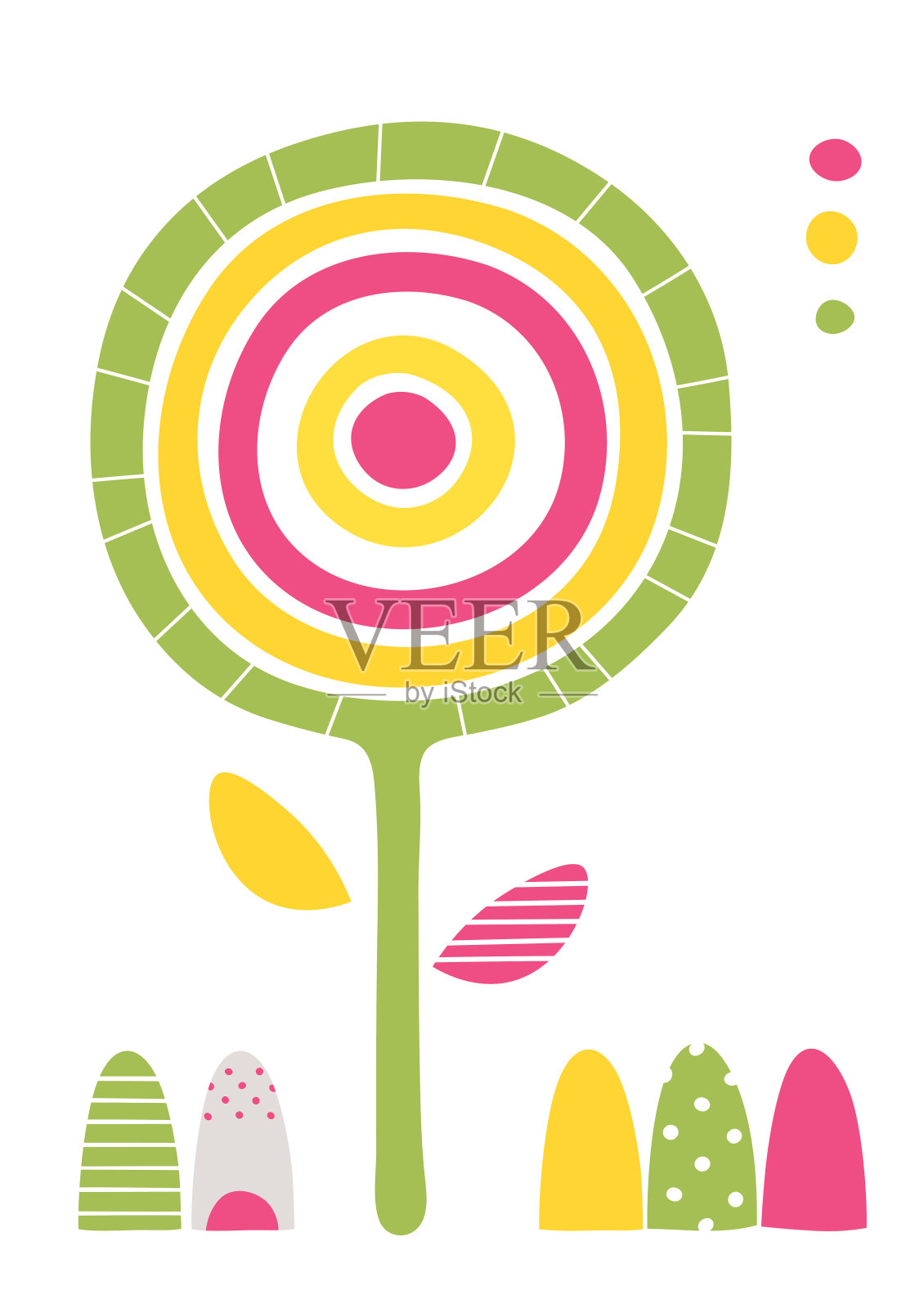 可爱的鲜花贺卡插画图片素材