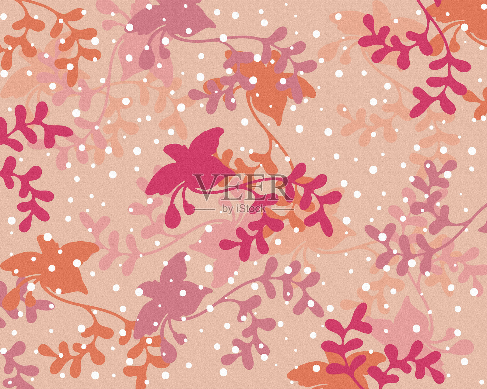 抽象的花朵插画图片素材