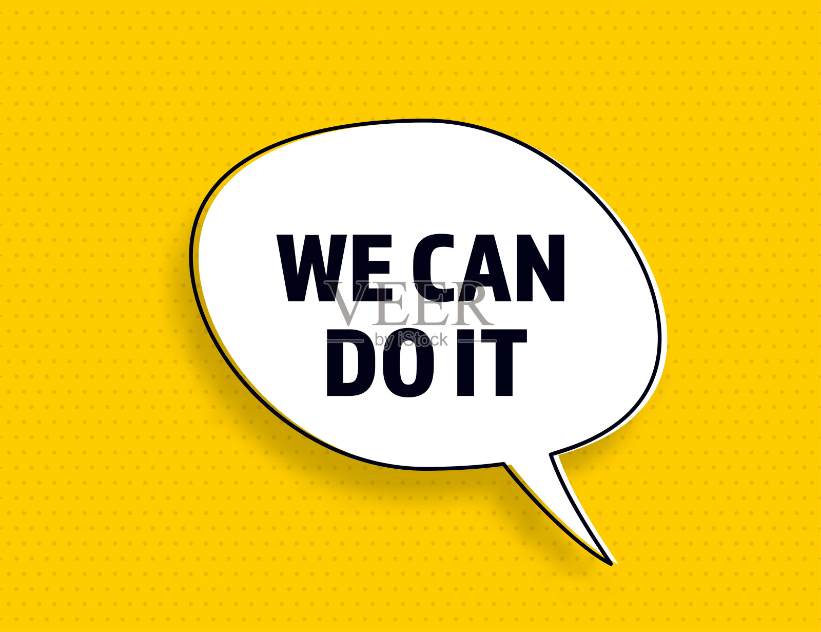 我们可以做演讲，泡泡，横幅，波普艺术风格插画图片素材