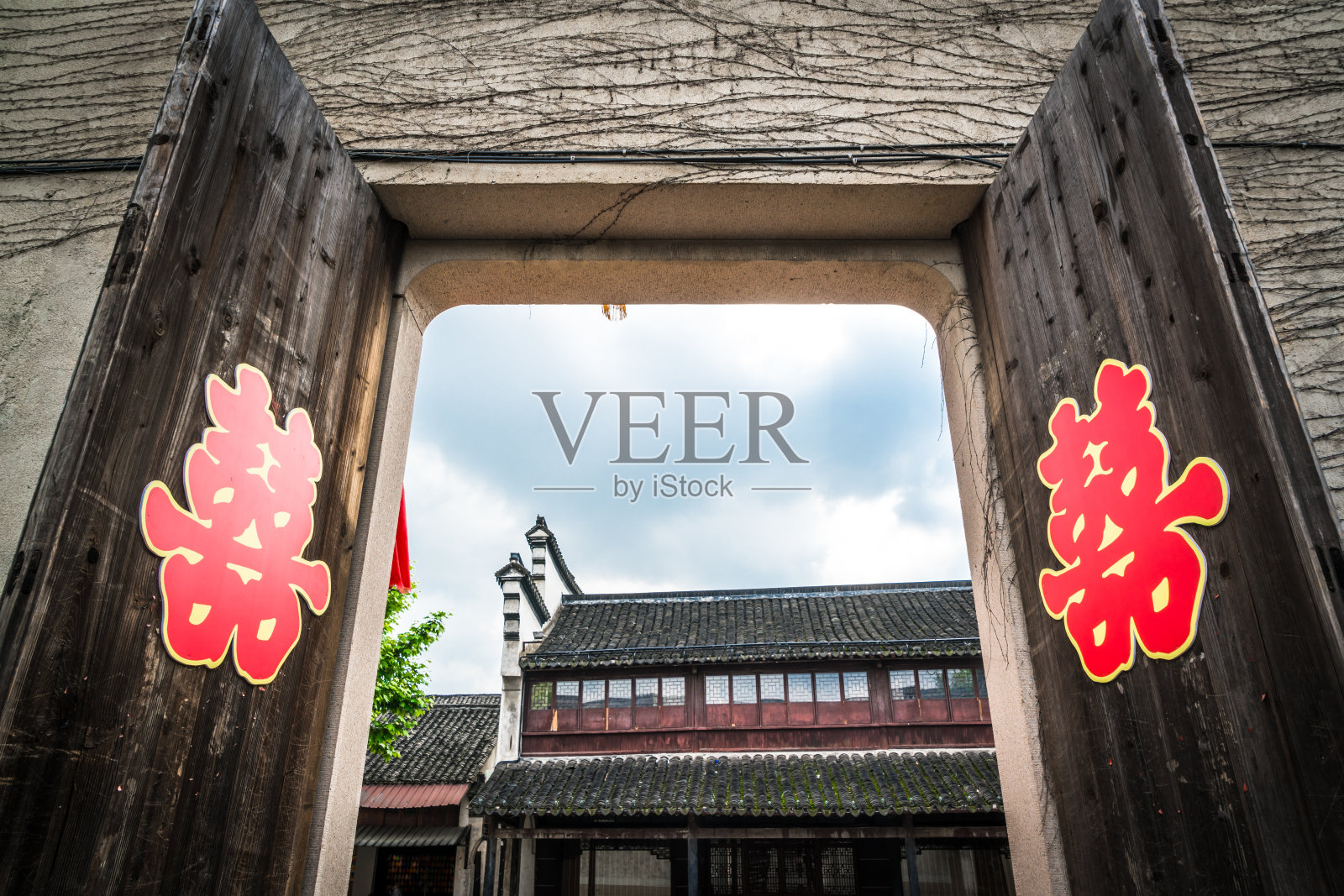 双喜临门，中国结照片摄影图片