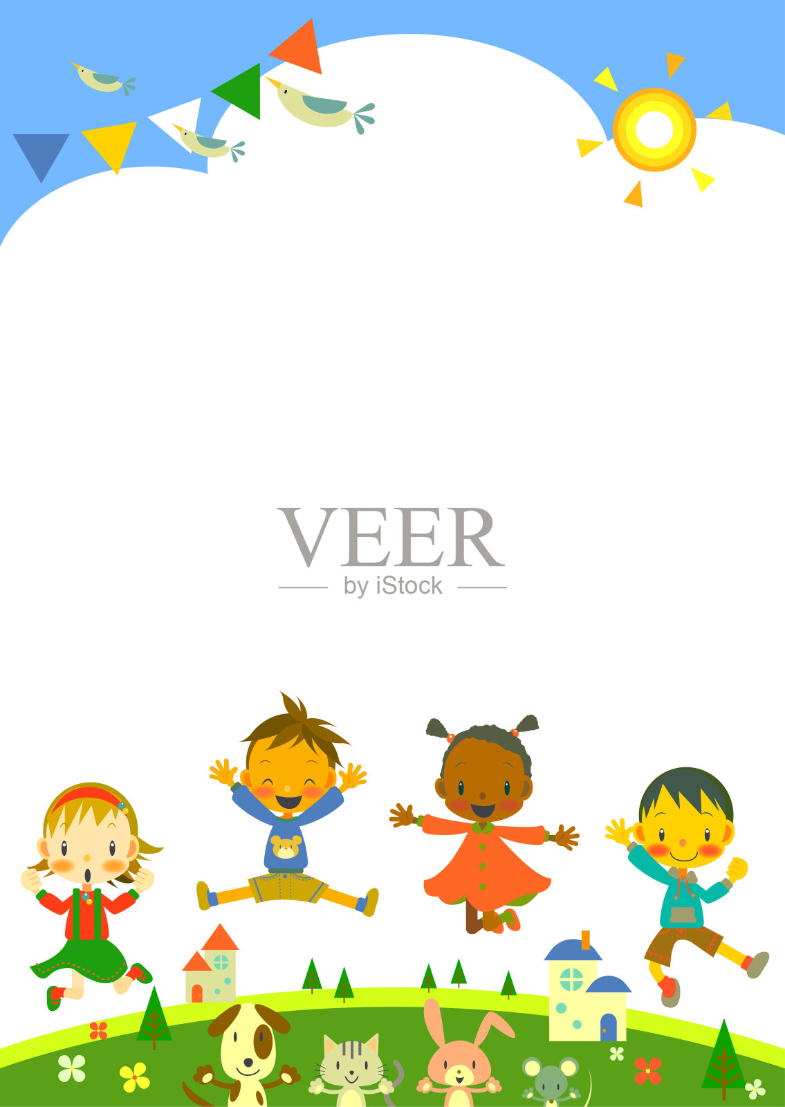 快乐的孩子插画图片素材