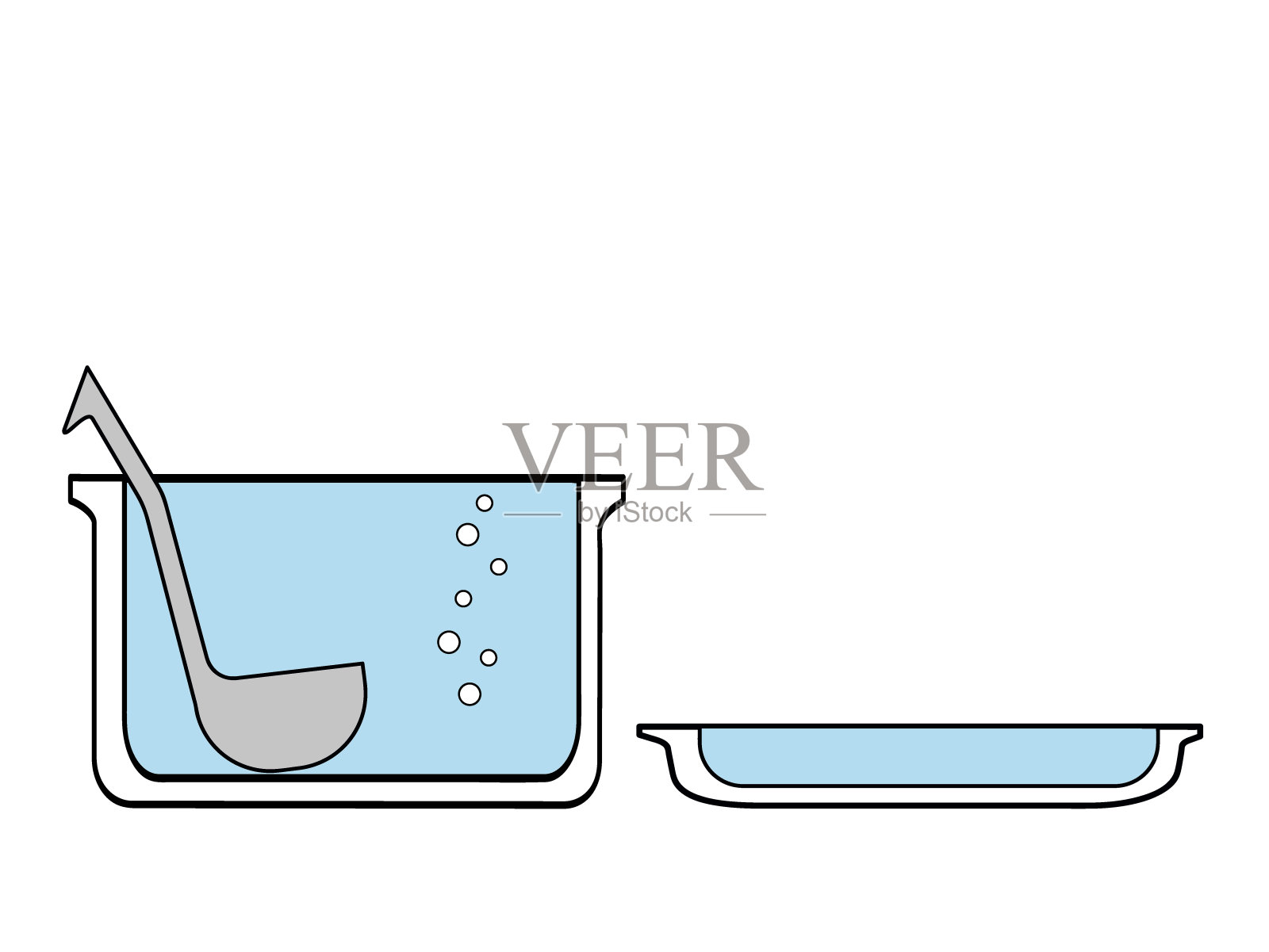 锅里的食物。板与食物。矢量插图。插画图片素材