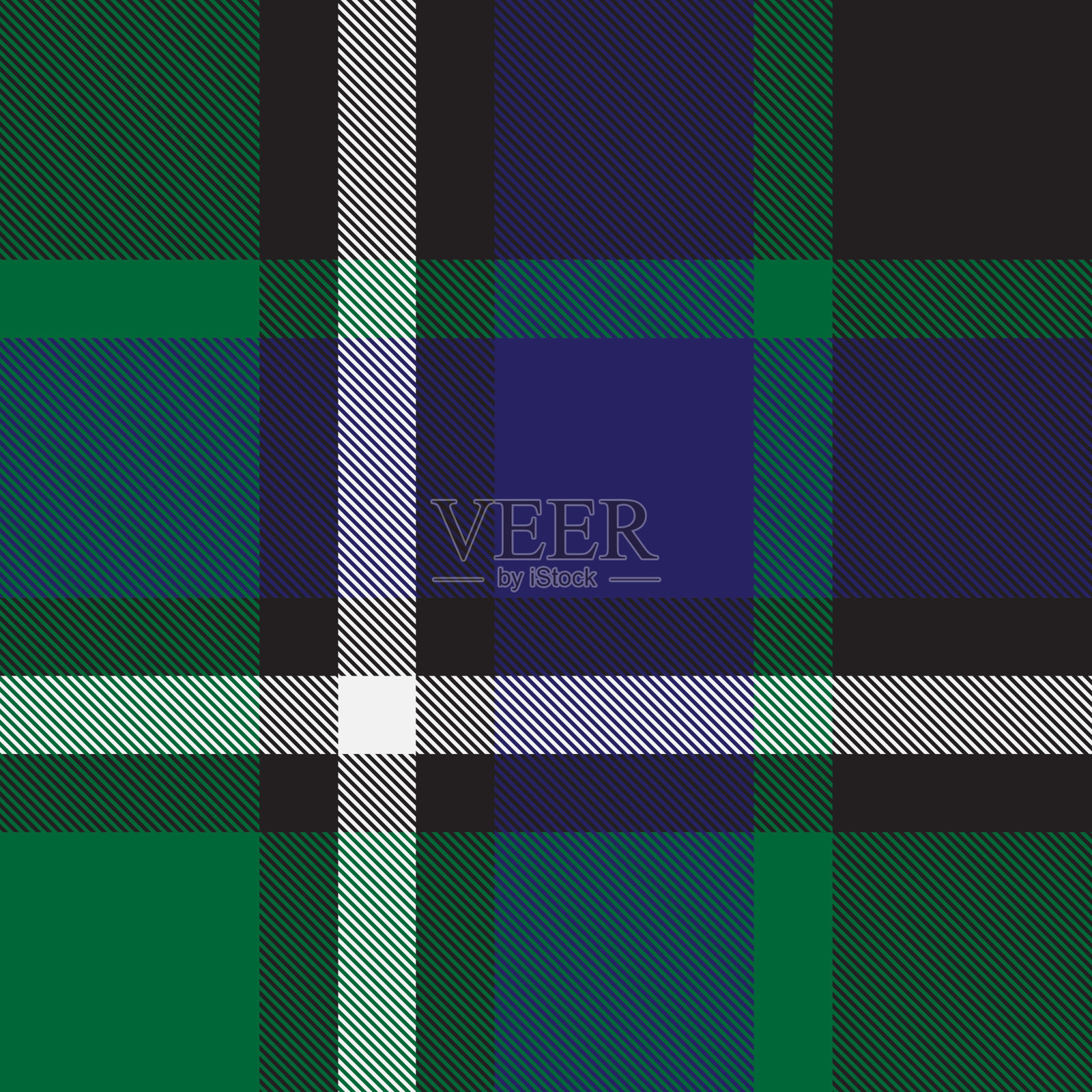 彩色经典现代格子呢无缝印花/图案向量插画图片素材