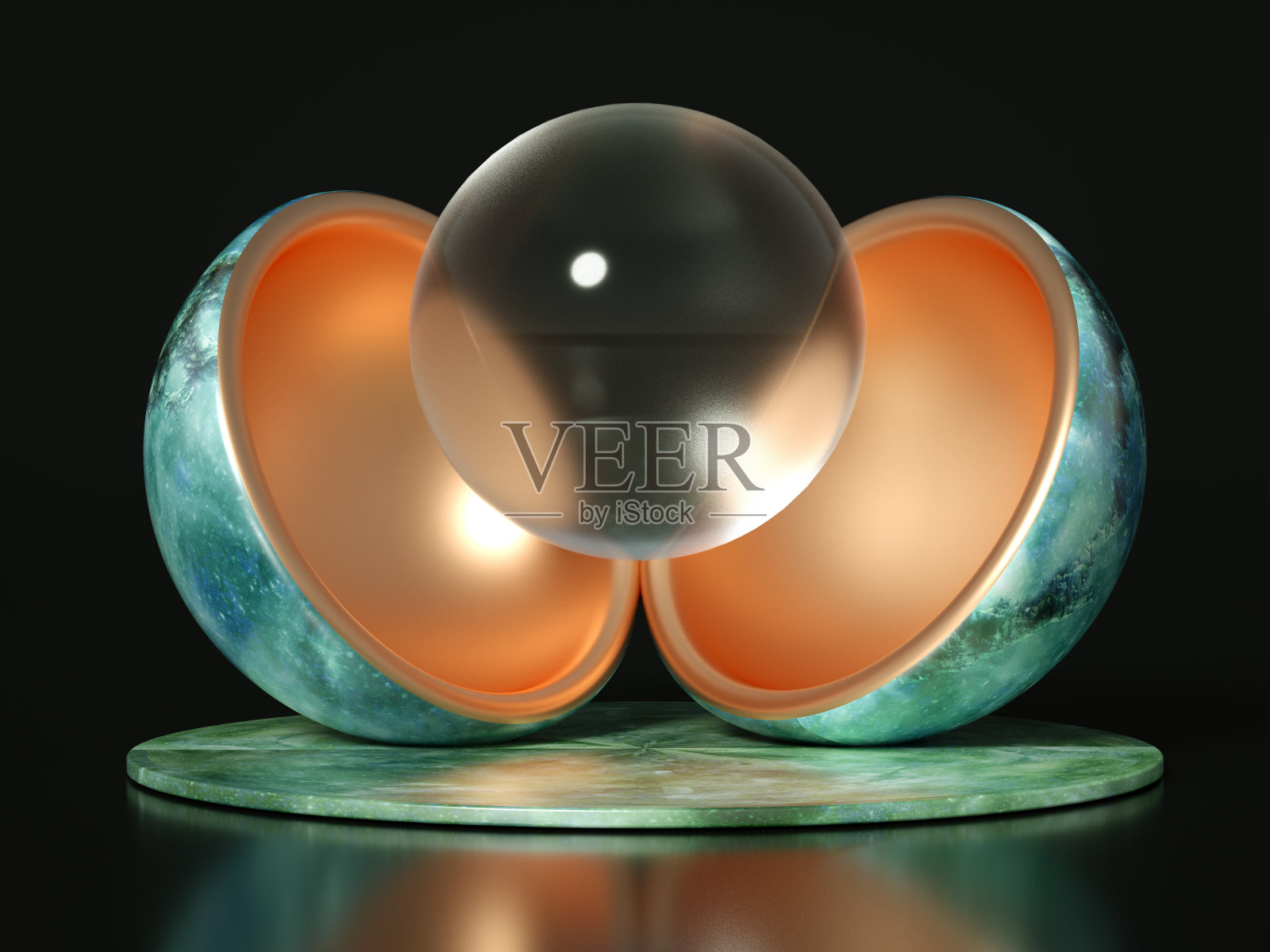 美丽，典雅，抽象的背景与金属和石材，大理石和花岗岩的纹理。3d渲染，3d渲染。照片摄影图片