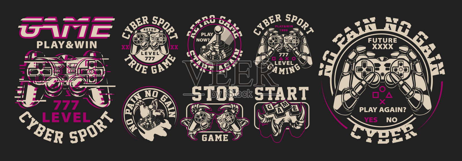 复古的游戏主题插图插画图片素材