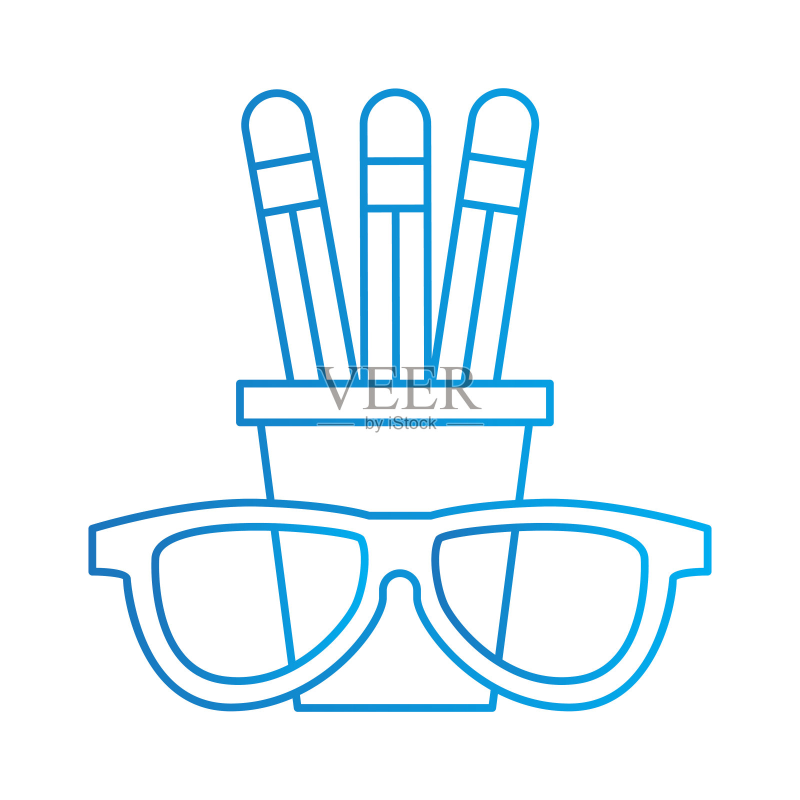 眼镜图标，矢量教育彩色轮廓插图设计元素图片