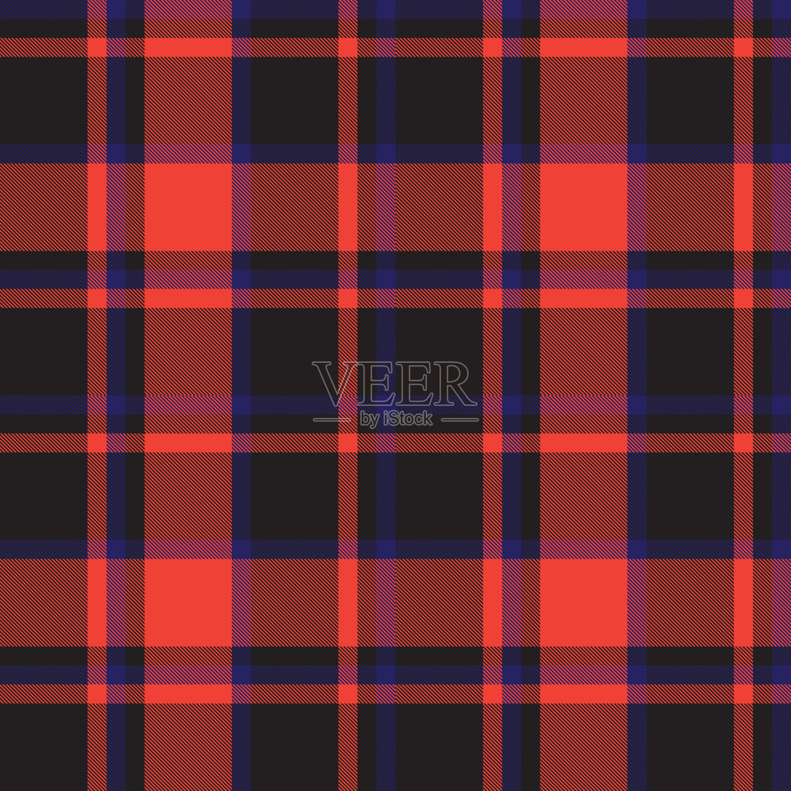 彩色经典现代格子呢无缝印花/图案向量插画图片素材