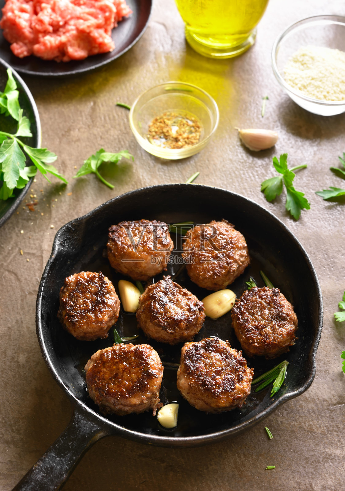 肉末肉排照片摄影图片