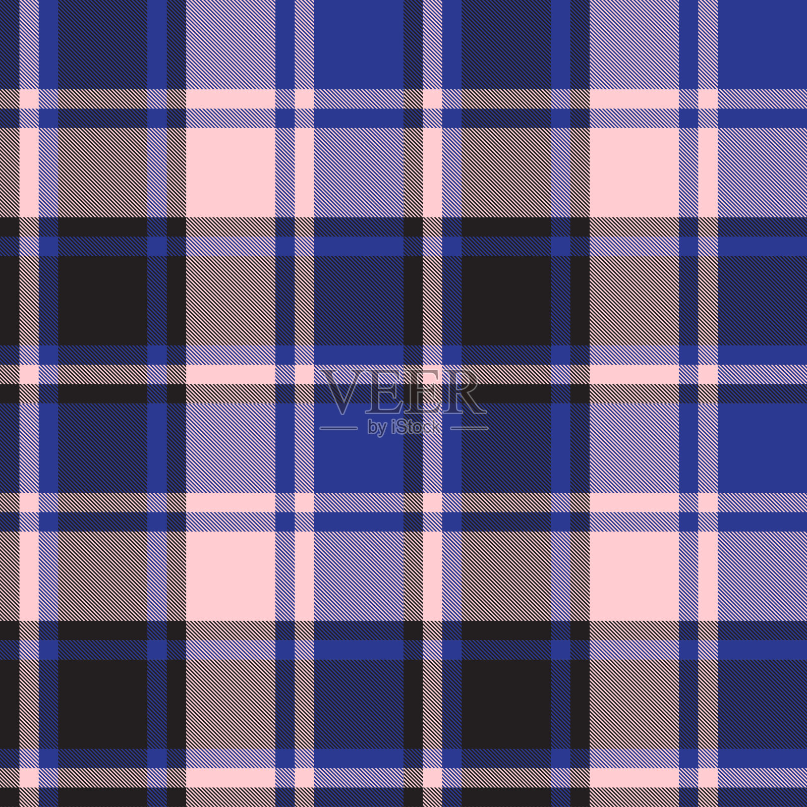 彩色经典现代格子呢无缝印花/图案向量插画图片素材