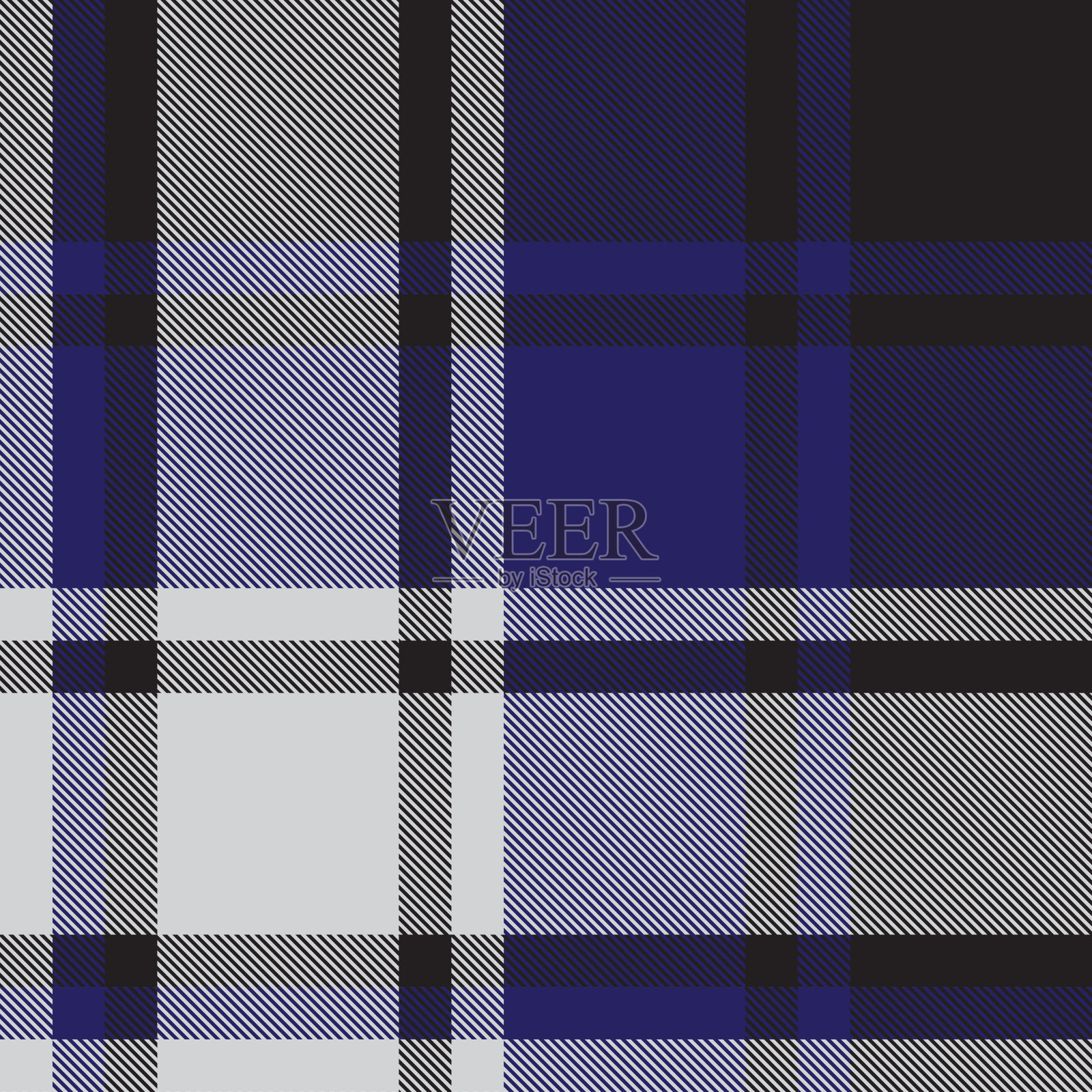 彩色经典现代格子呢无缝印花/图案向量插画图片素材