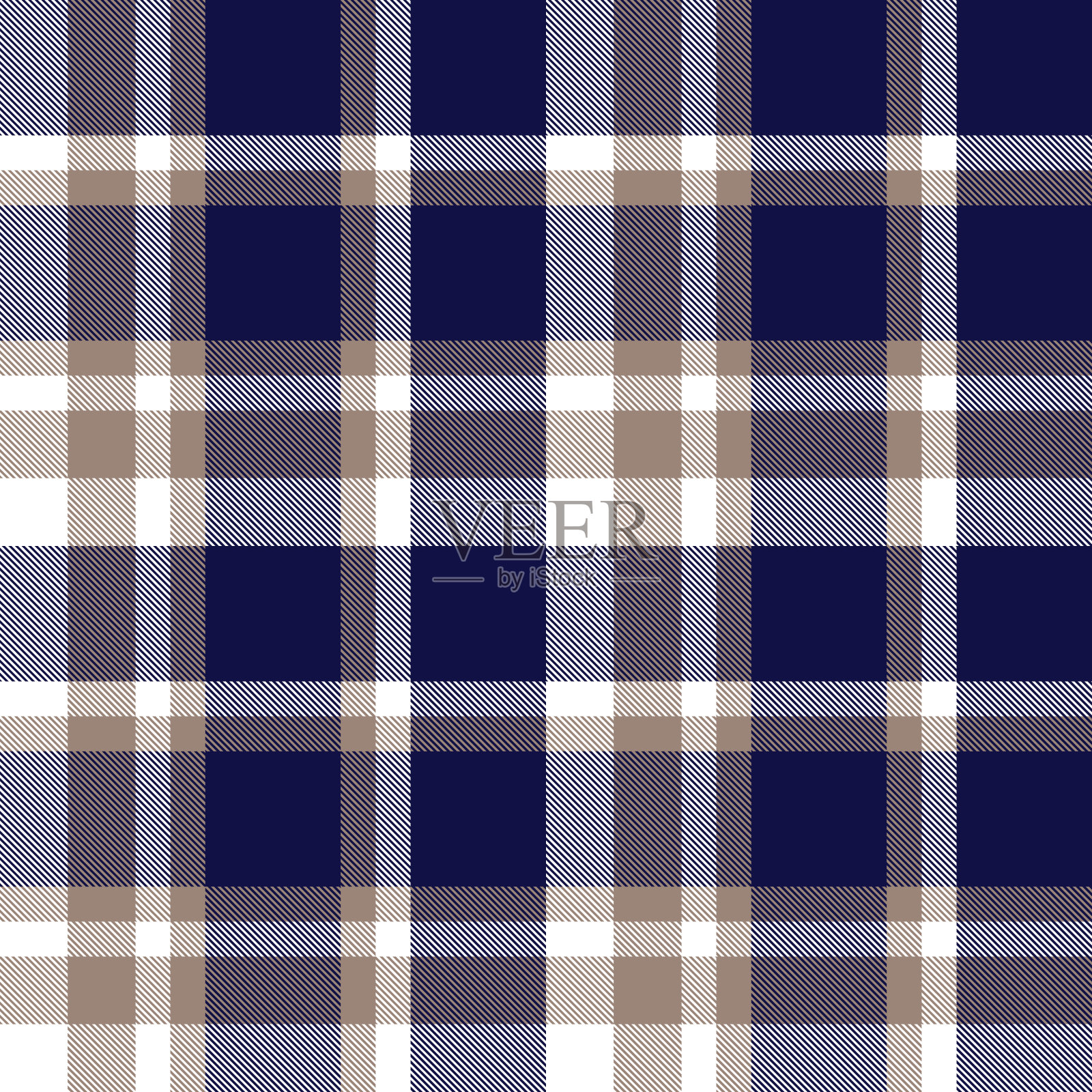 彩色经典现代格子呢无缝印花/图案向量插画图片素材