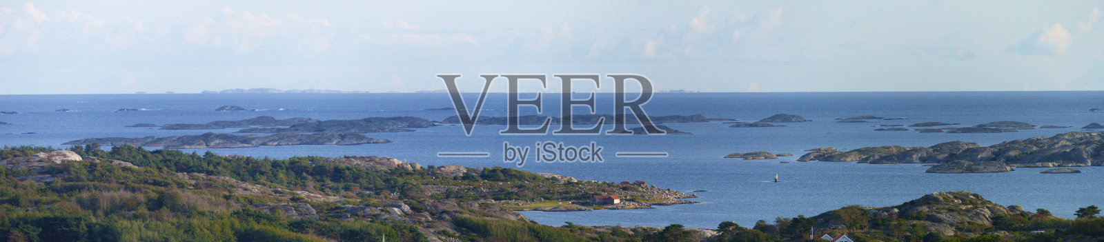 Koster, Sydkoster和Nordkoster群岛的风景和海岸全景。Kosterhavets国家公园的群岛。Stromstad。Bohuslan。瑞典。照片摄影图片