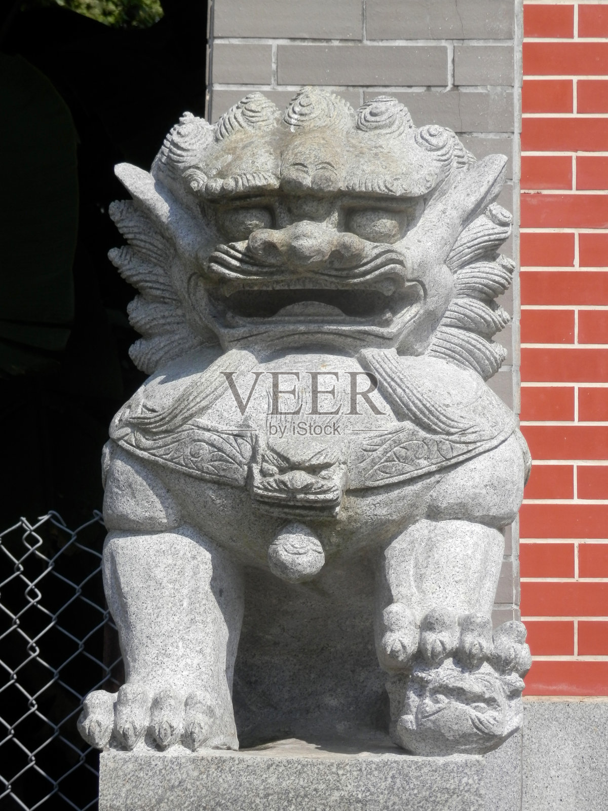 中国石狮或龙守乡庙照片摄影图片