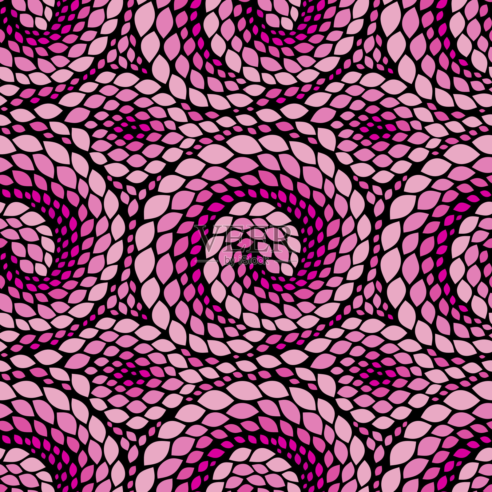 蛇的皮肤纹理。无缝抽象图案与彩色菱形。矢量插图与抽象的叶子。插画图片素材