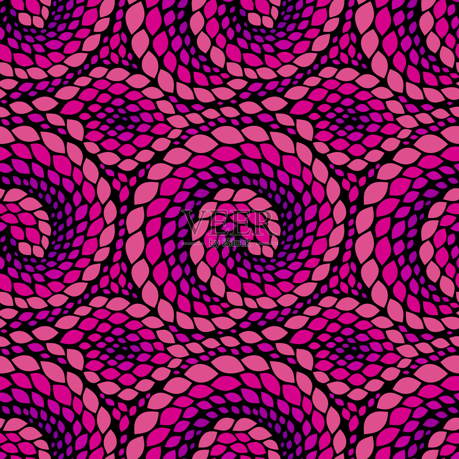 蛇的皮肤纹理。无缝抽象图案与彩色菱形。矢量插图与抽象的叶子。插画图片素材