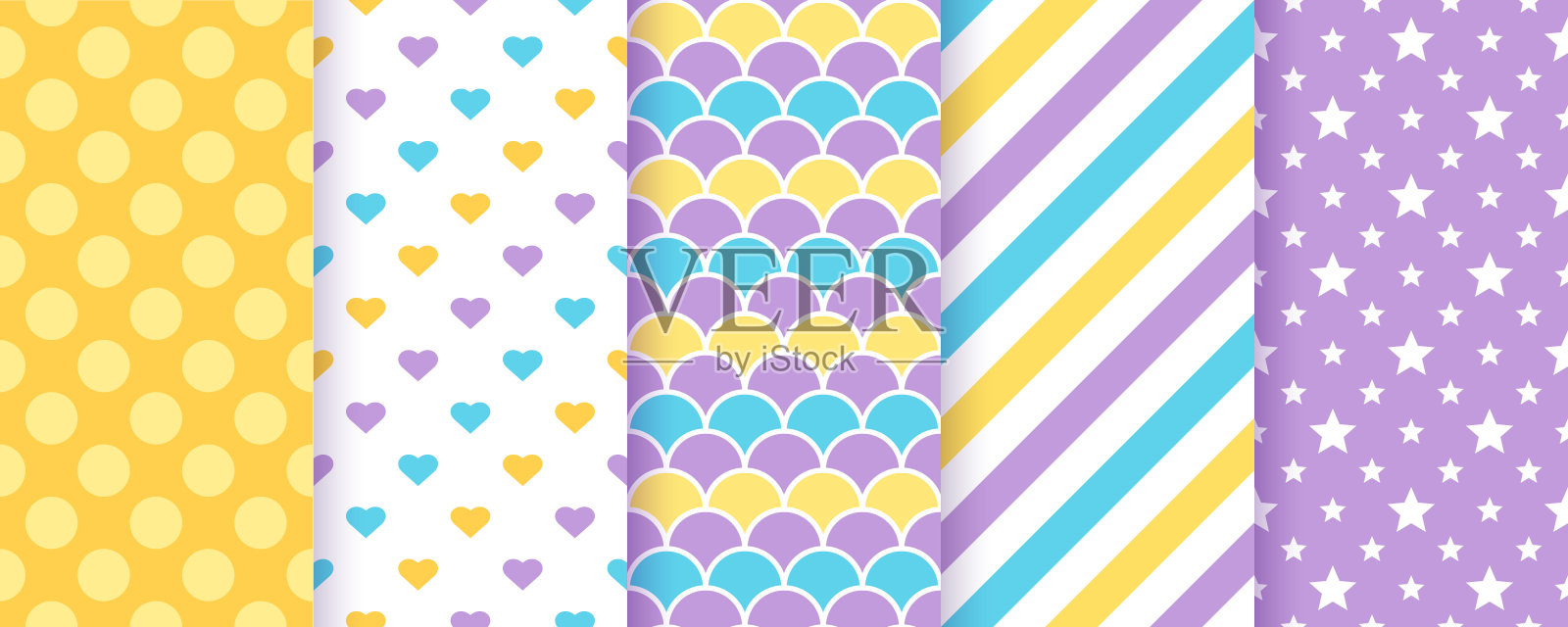 剪贴簿的背景。无缝模式。矢量插图。几何图案。插画图片素材