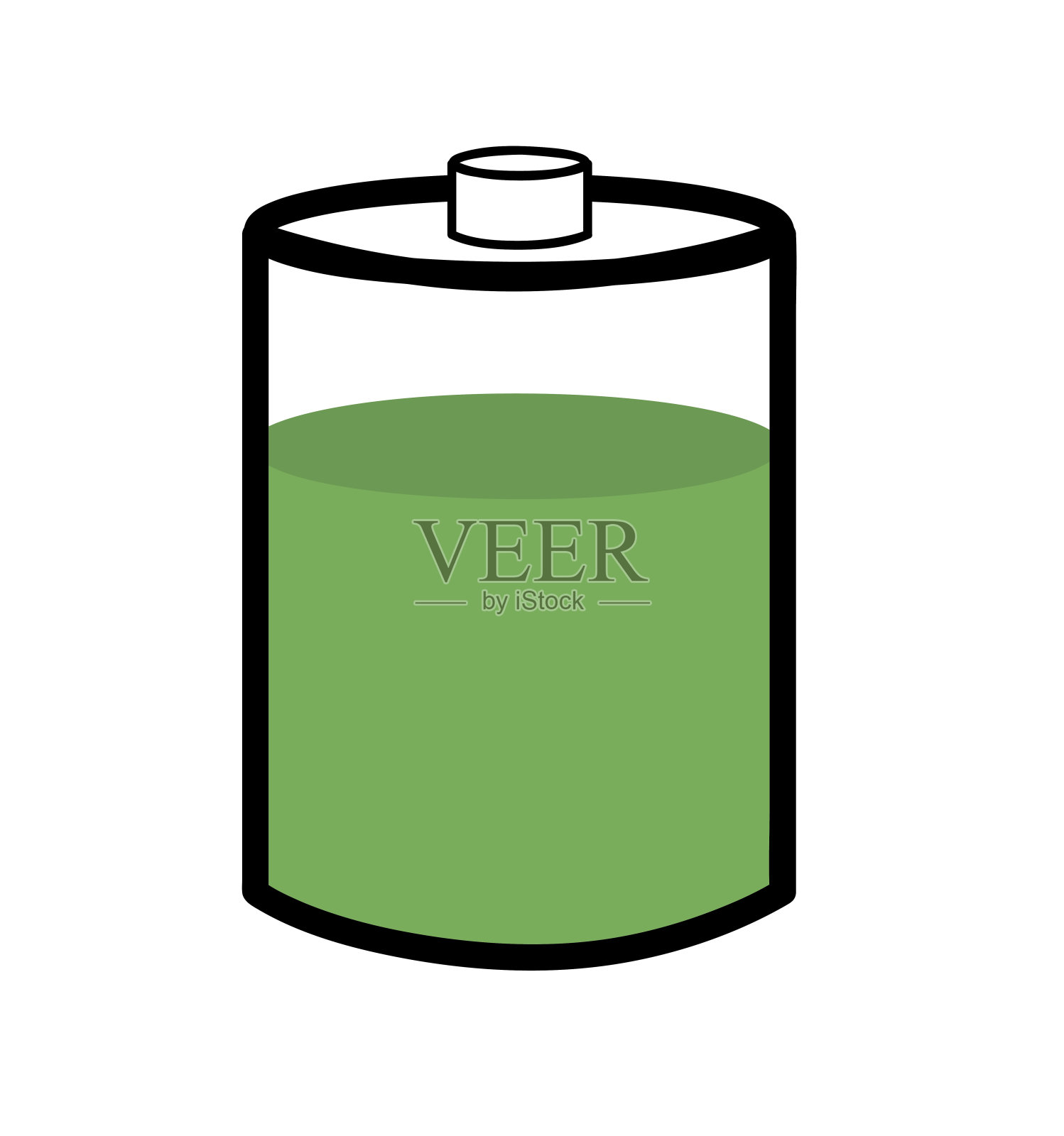 电池图标。平面设计。矢量插图。80%的电池。电池孤立的白色背景。设计元素图片