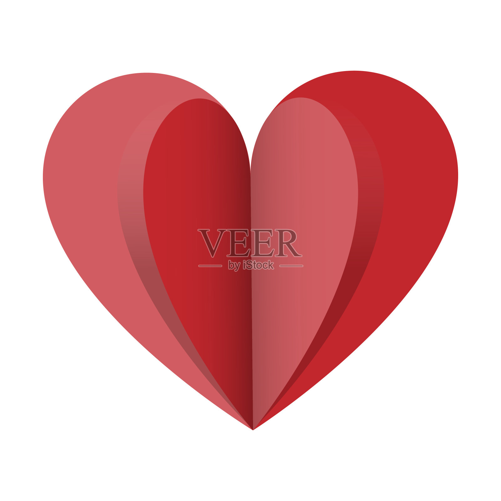 心为情人节孤立在白色背景上。——矢量插图。插画图片素材