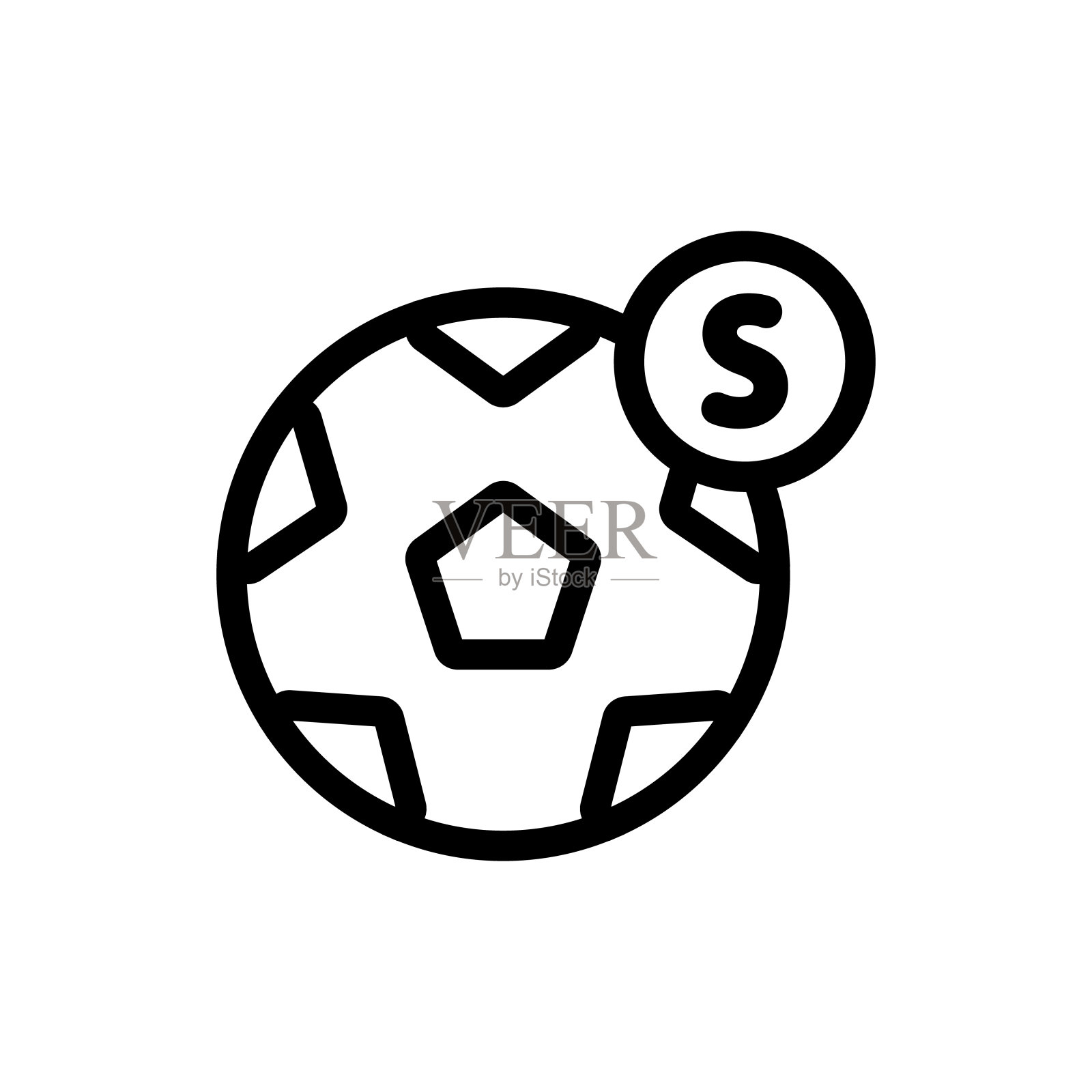 赌足球图标向量。孤立轮廓符号插图插画图片素材