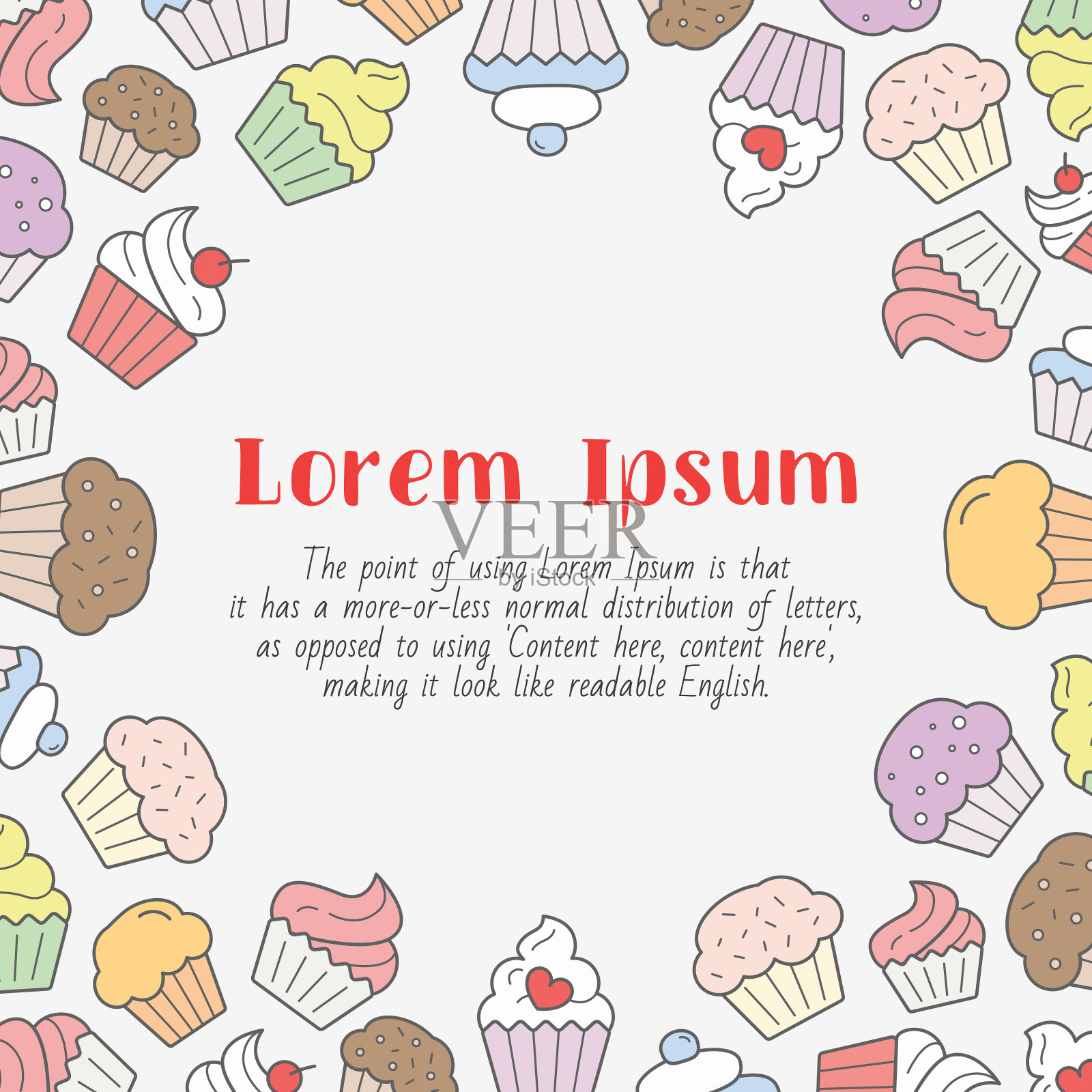 蛋糕卡01插画图片素材