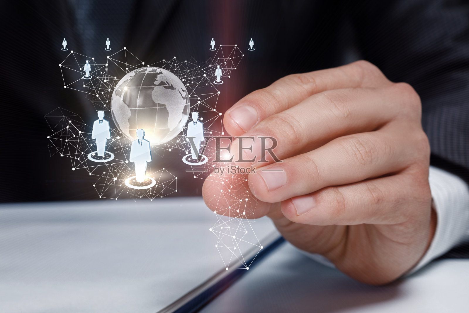 手势展示商业人士的全球业务团队照片摄影图片