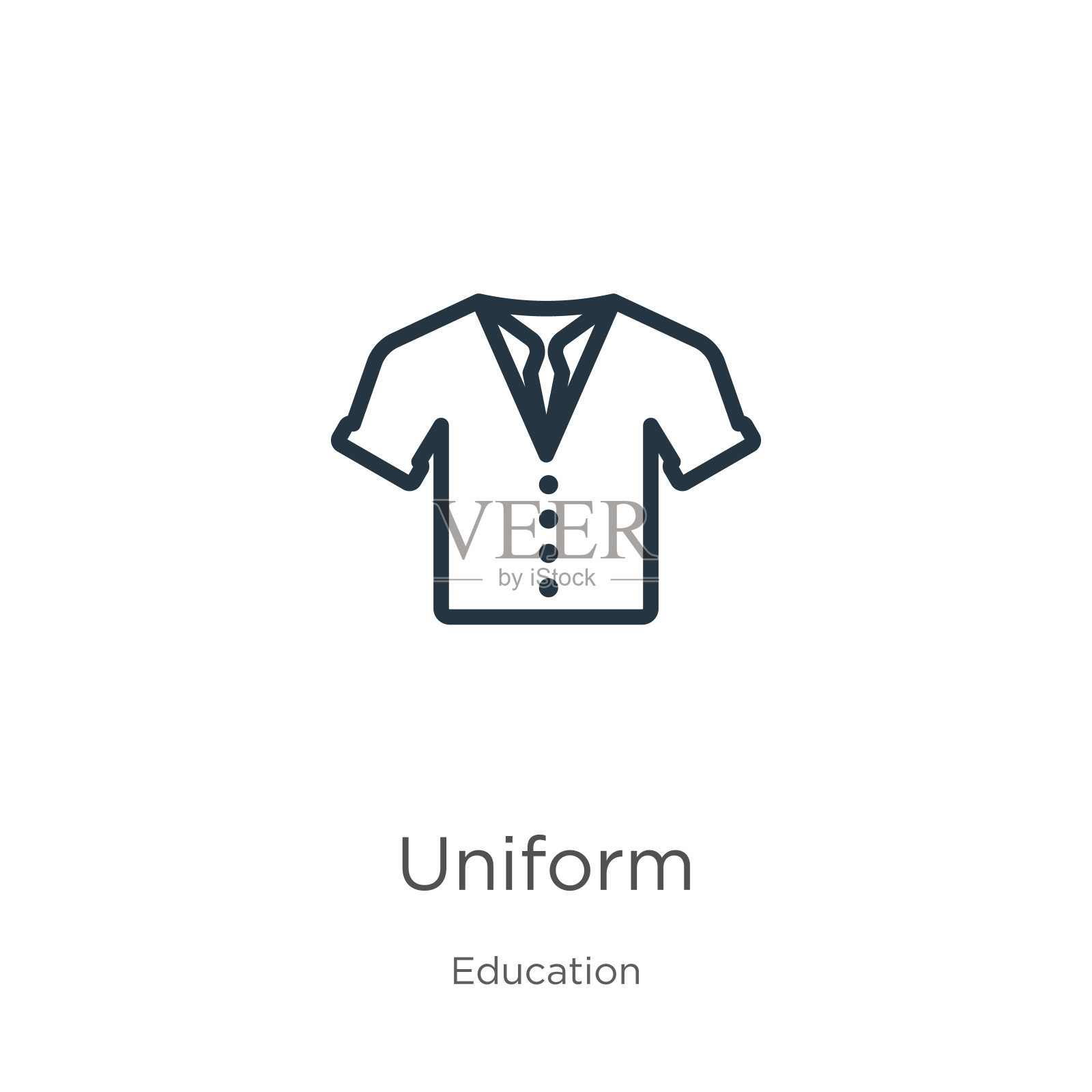 统一的图标。细线形统一轮廓图标孤立在白色背景从教育收藏。线矢量统一符号，符号为网页和移动插画图片素材