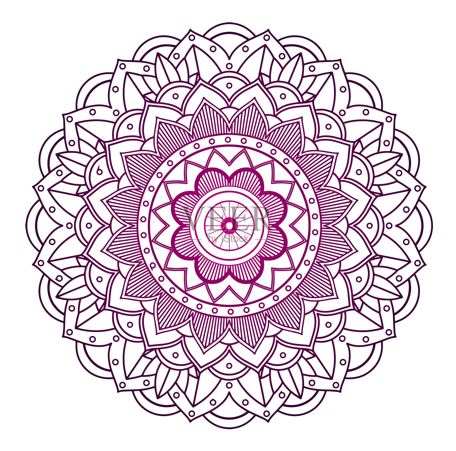 曼荼罗模式孤立的背景插画图片素材