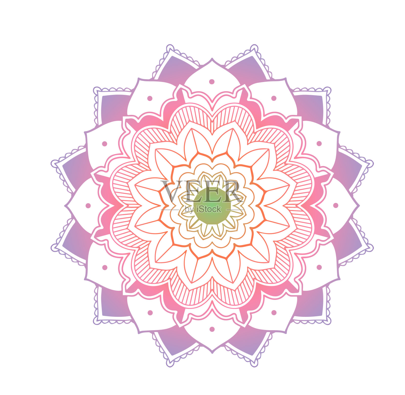 曼荼罗模式孤立的背景插画图片素材