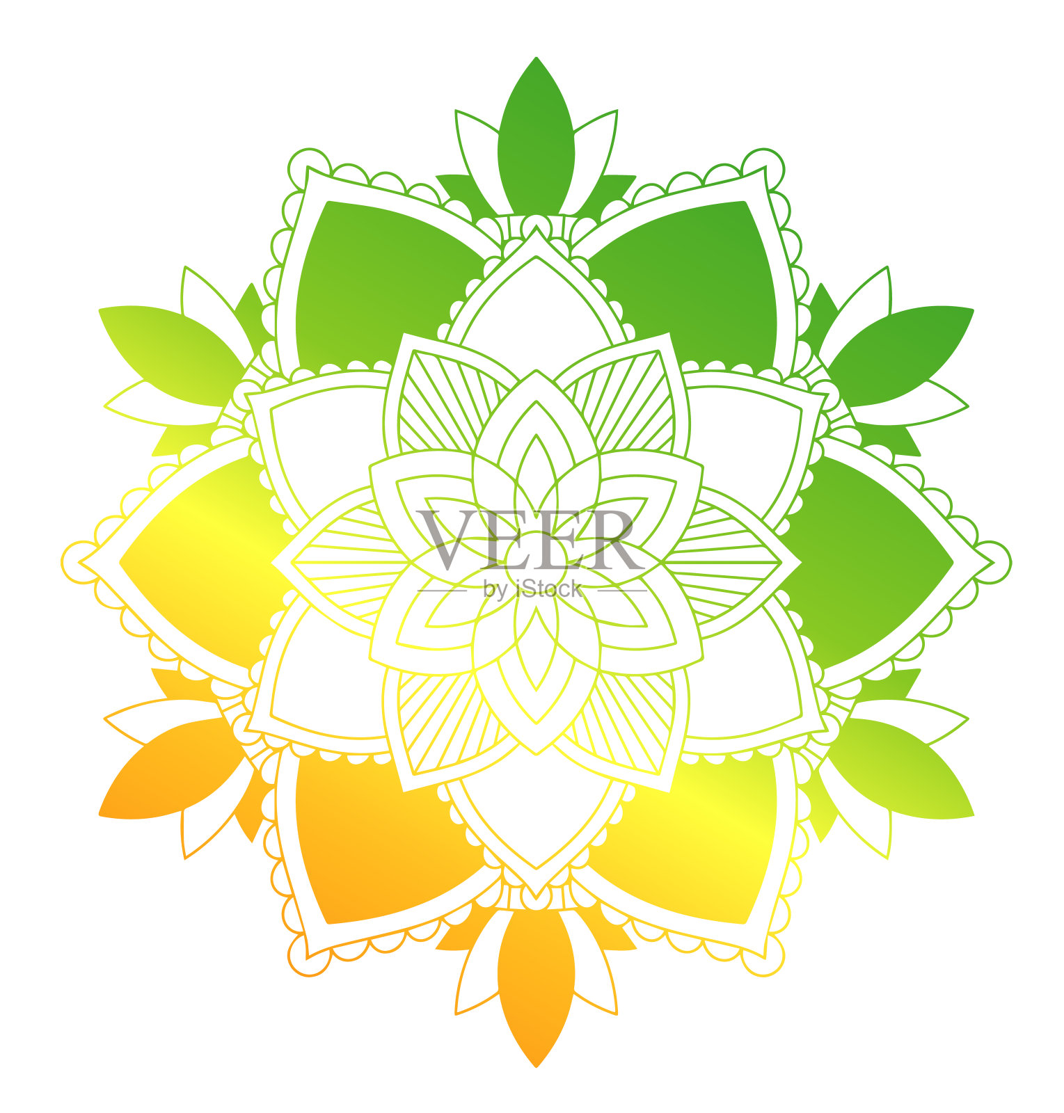 曼荼罗模式孤立的背景插画图片素材