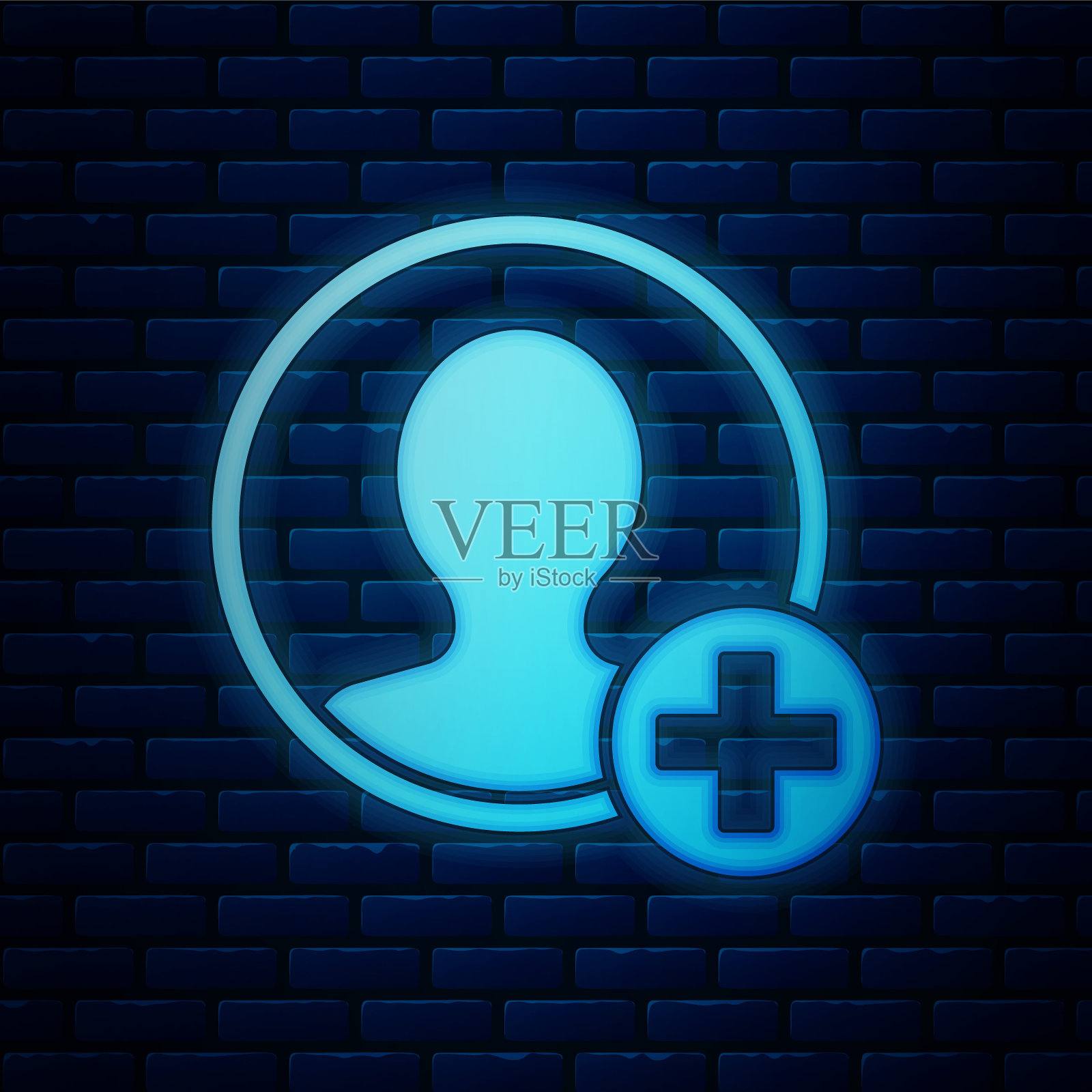 创建隔离在砖墙背景上的帐户屏幕图标。矢量图插画图片素材