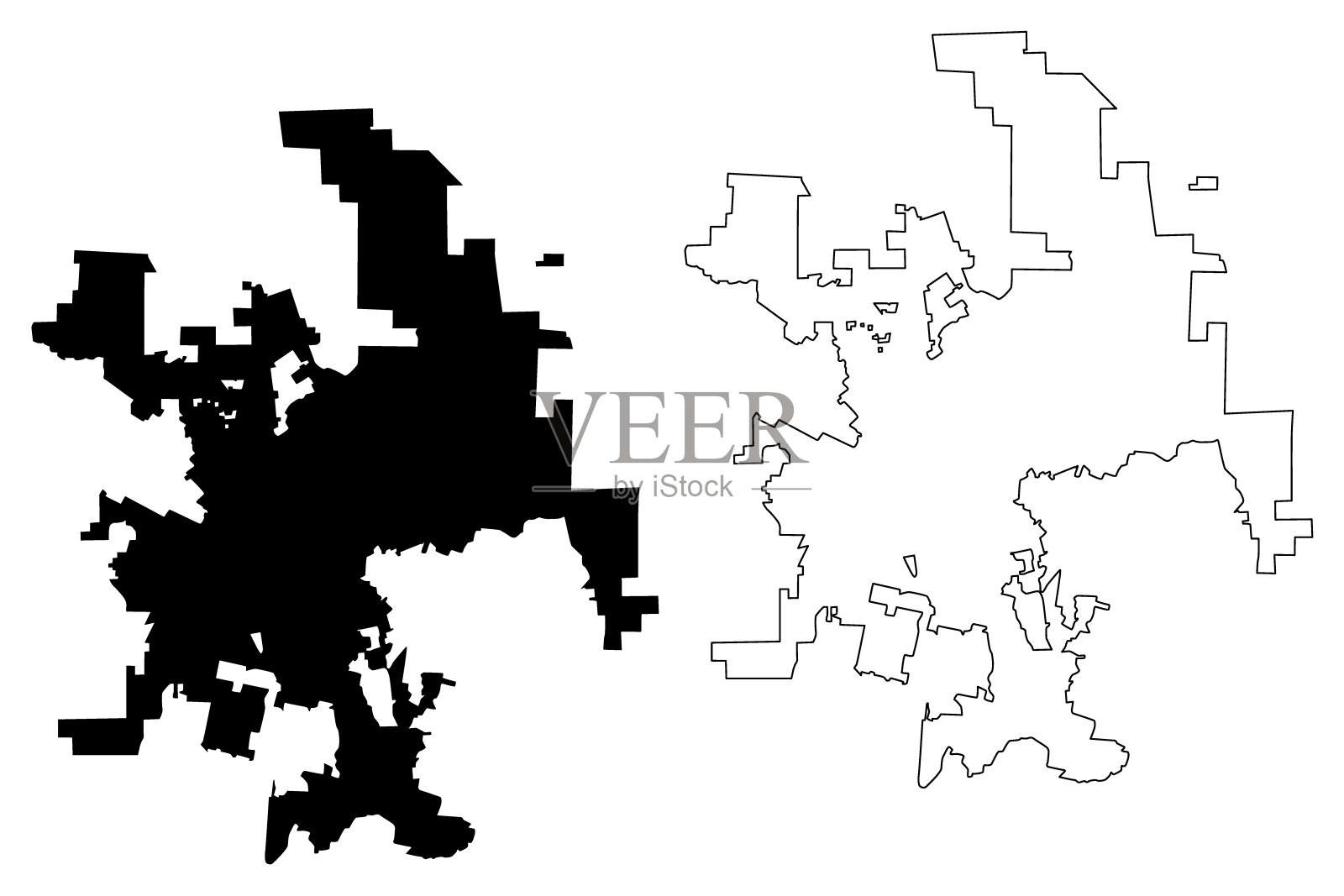 埃斯孔迪多城市地图插画图片素材